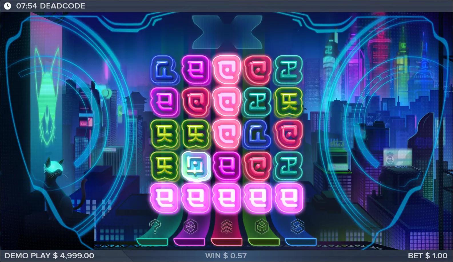 Deadcode slot gameplay screenshot