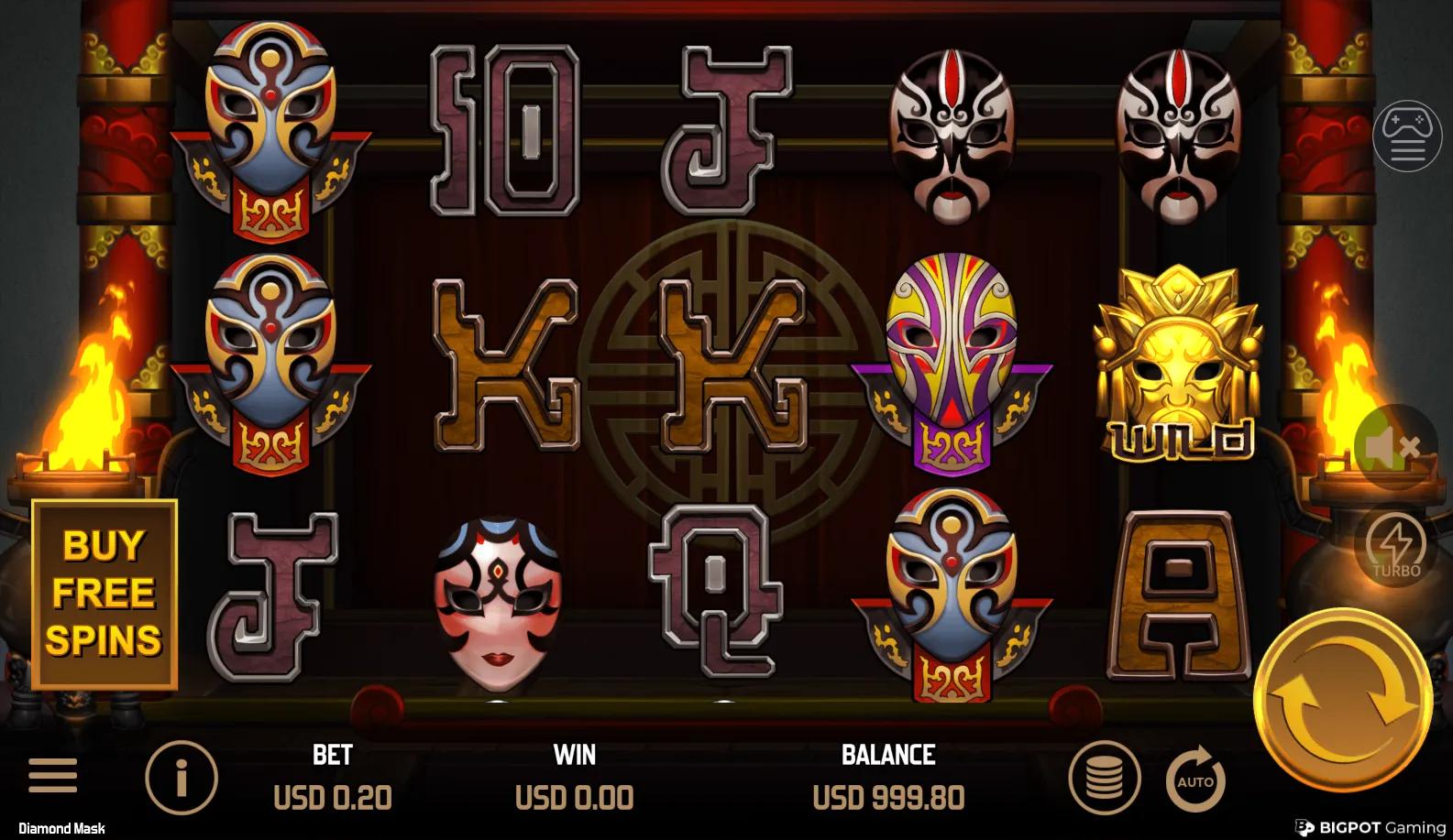 Diamond Mask slot gameplay screenshot