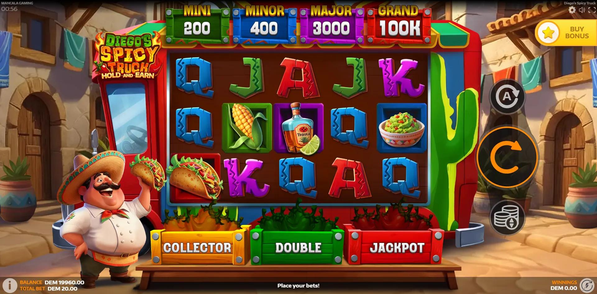 Mancala Gaming's Diego's Spicy Truck slot - Food theme, very-high volatility
