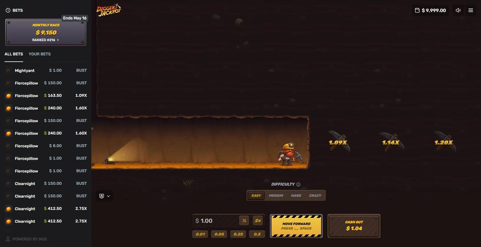 Digger Jackpot gameplay screenshot