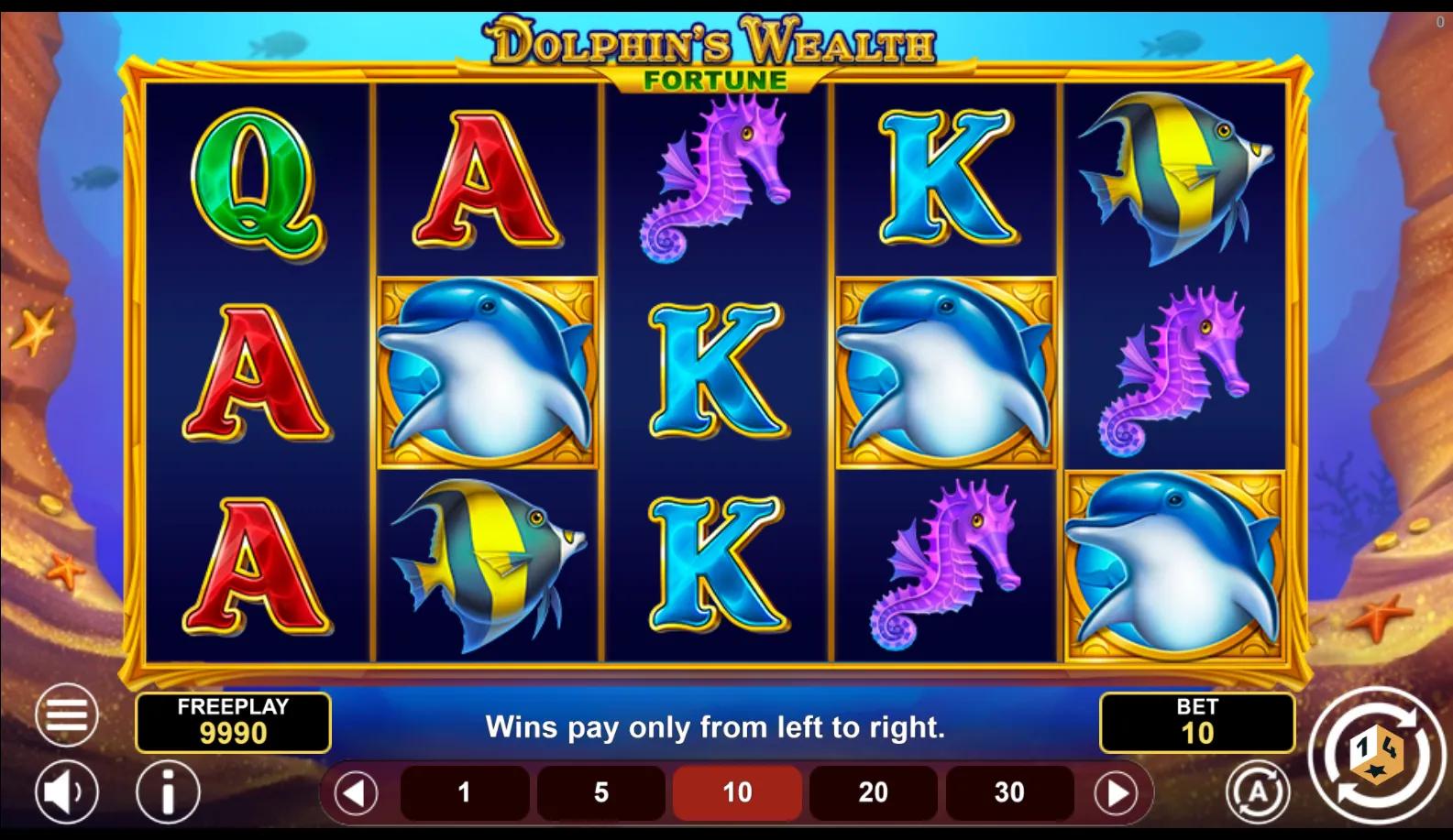 Dolphin's Wealth Fortune slot gameplay screenshot