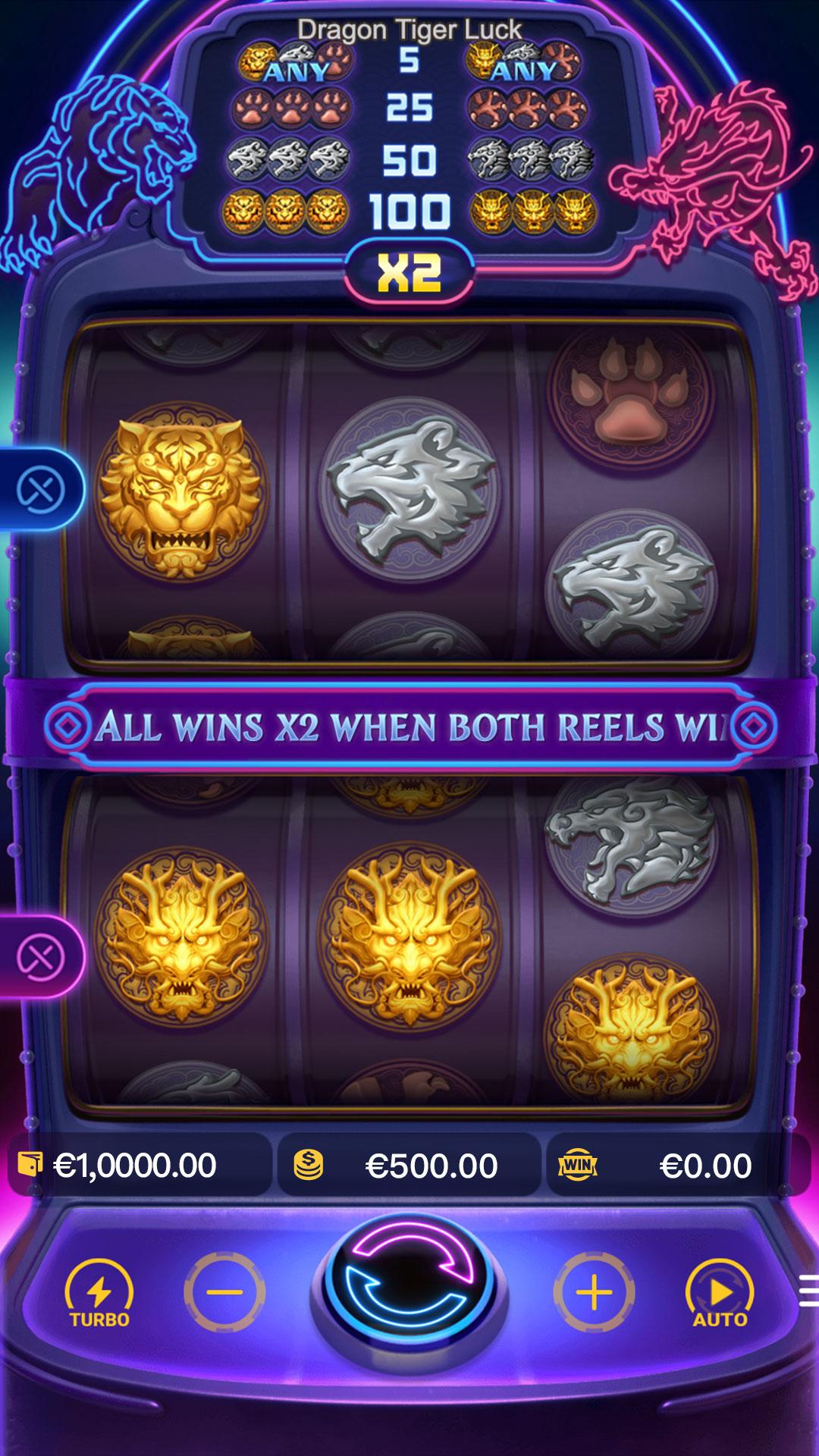 Dragon Tiger Luck slot gameplay screenshot