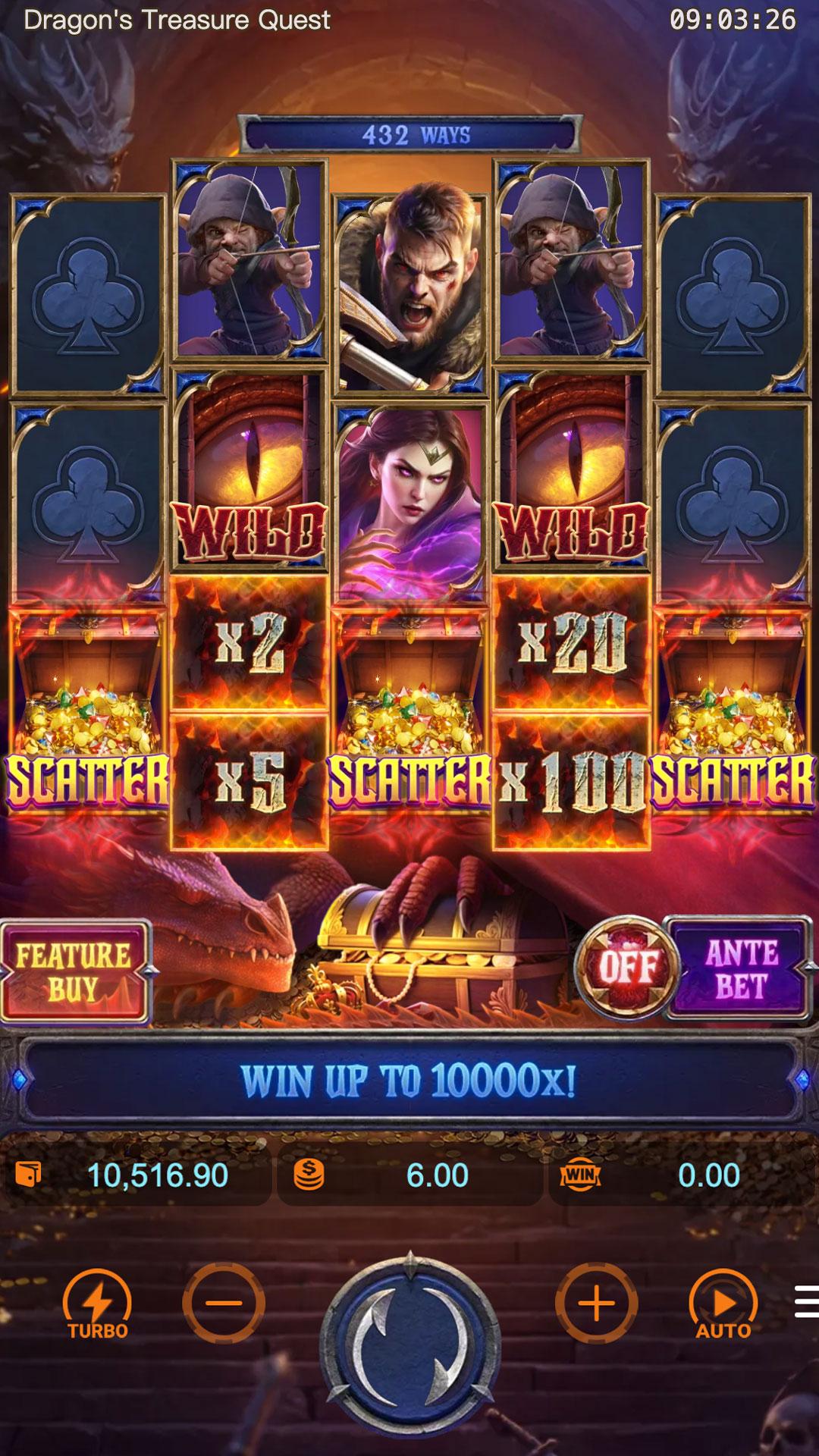 Dragon's Treasure Quest slot gameplay screenshot