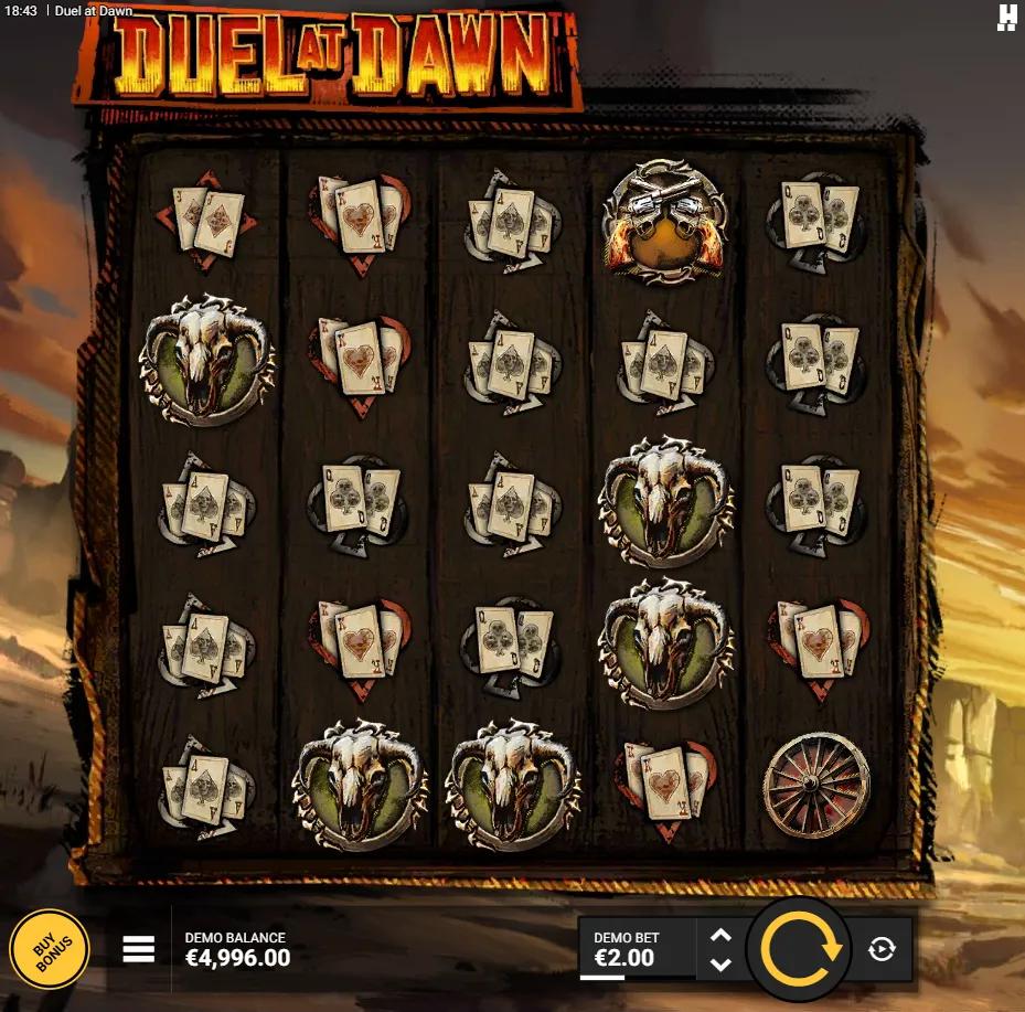 Hacksaw Gaming's Duel at Dawn slot - Adventure theme, high volatility action