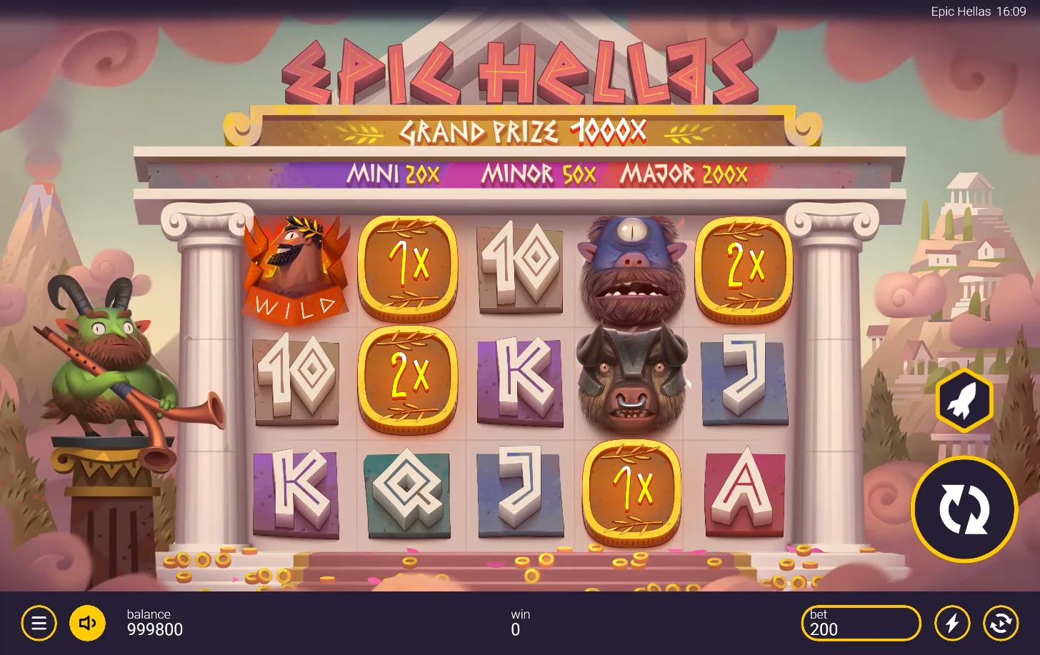 Epic Hellas slot gameplay screenshot