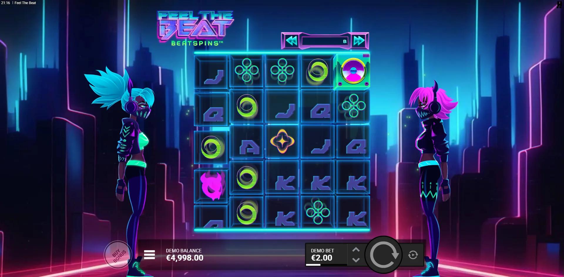Feel the Beat slot gameplay screenshot