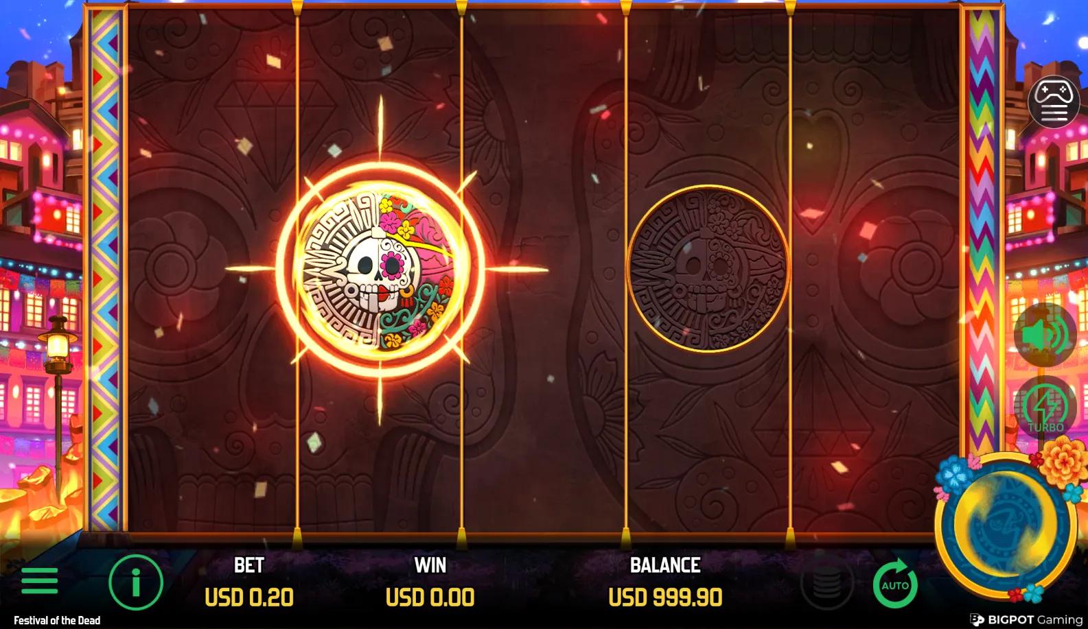 Festival of the Dead slot gameplay screenshot