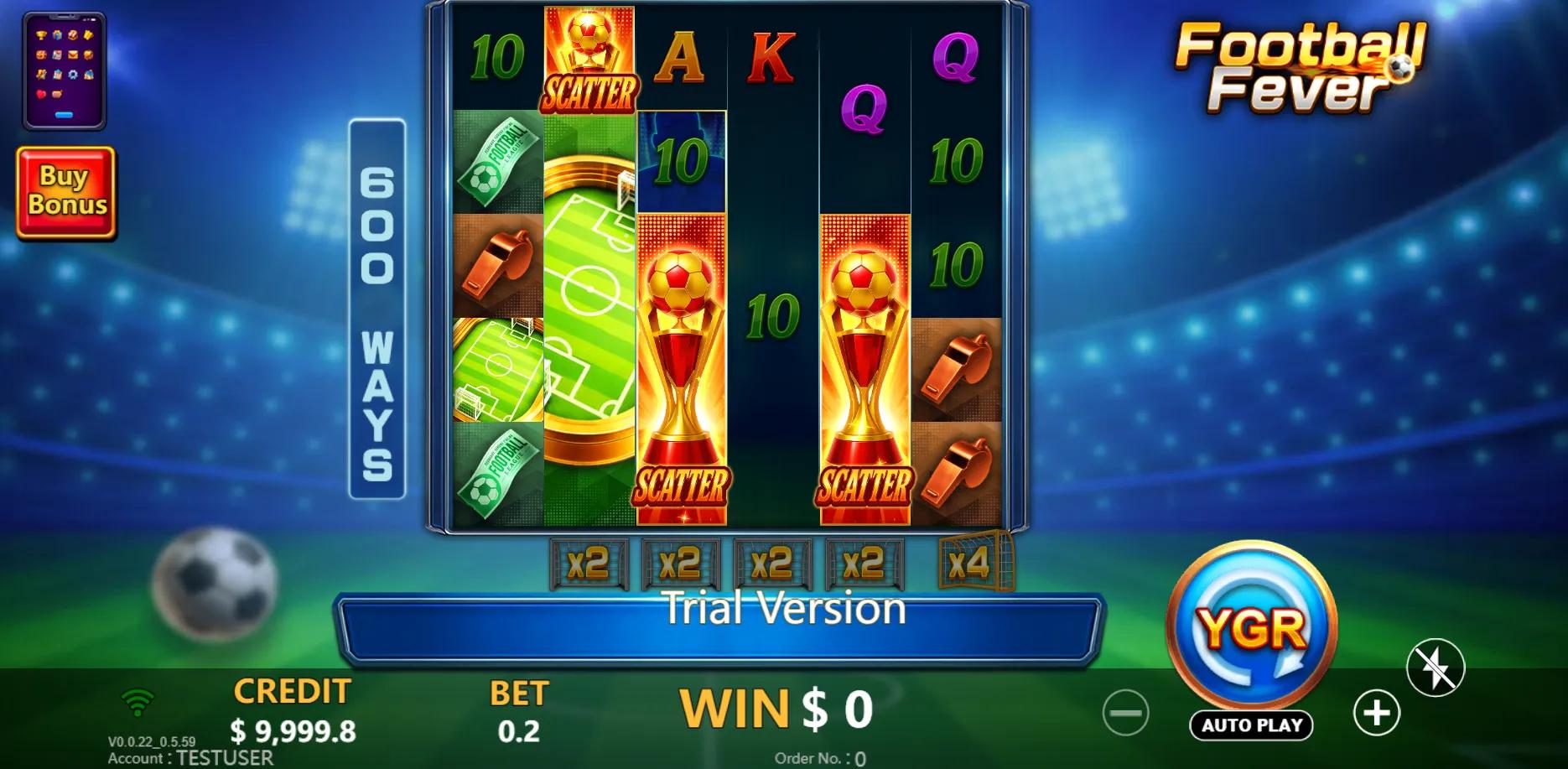 Football Fever slot gameplay screenshot