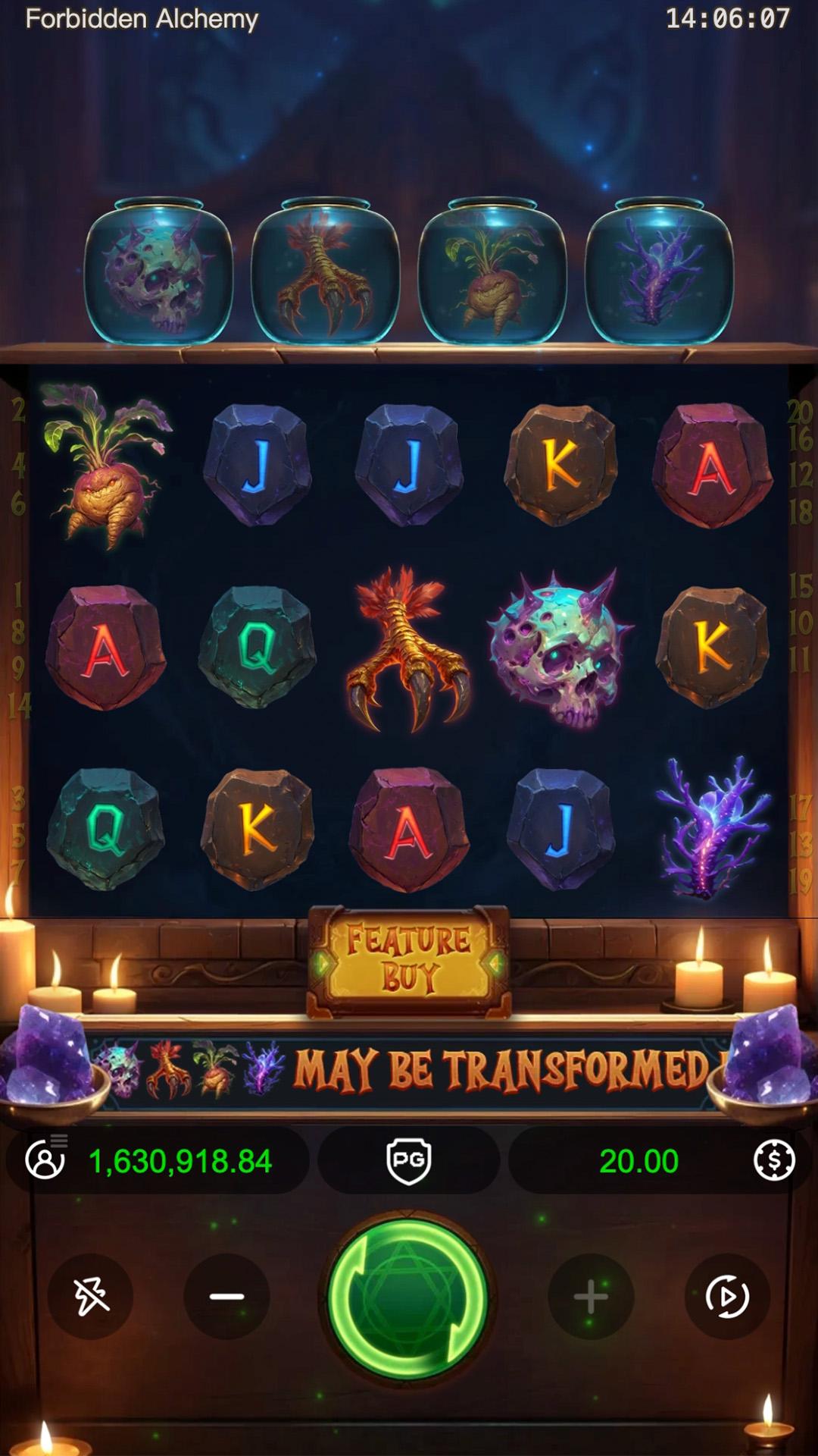 Forbidden Alchemy slot gameplay screenshot