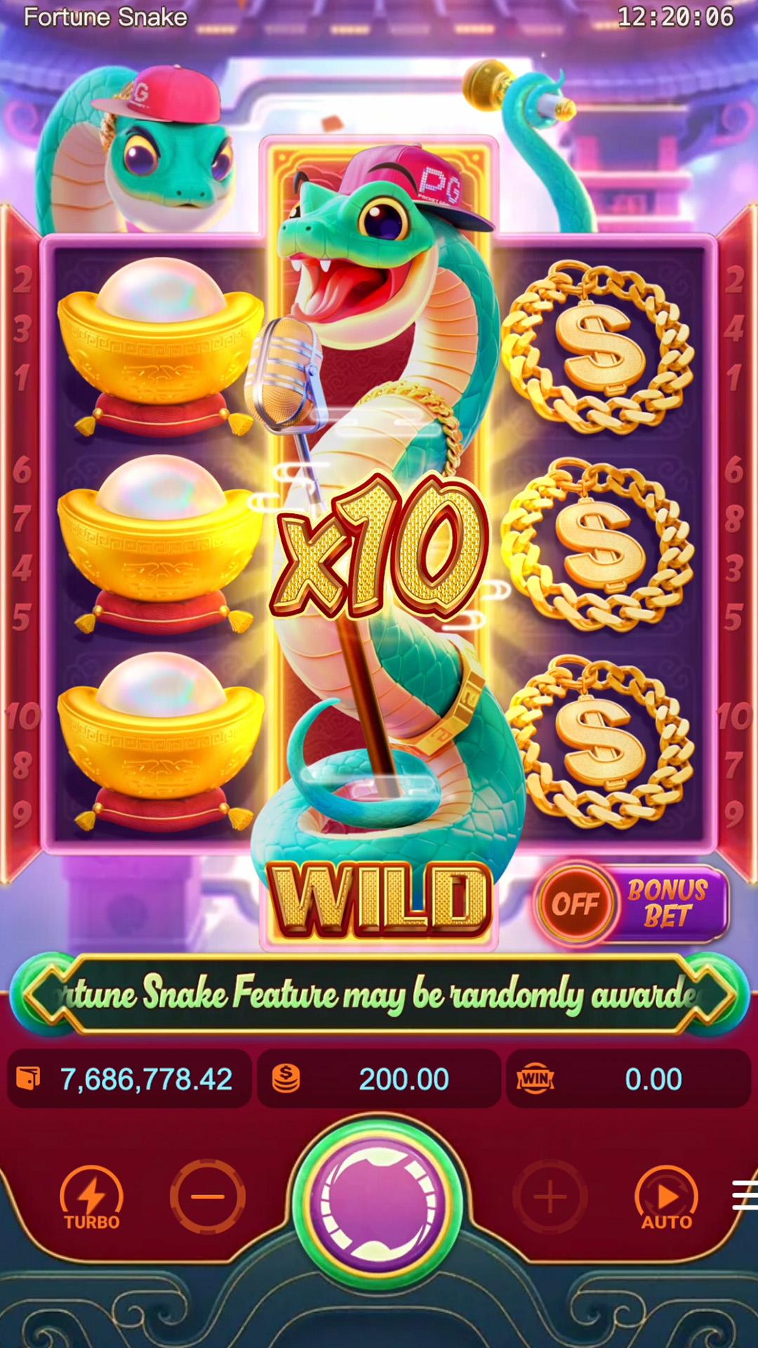 Fortune Snake slot gameplay screenshot