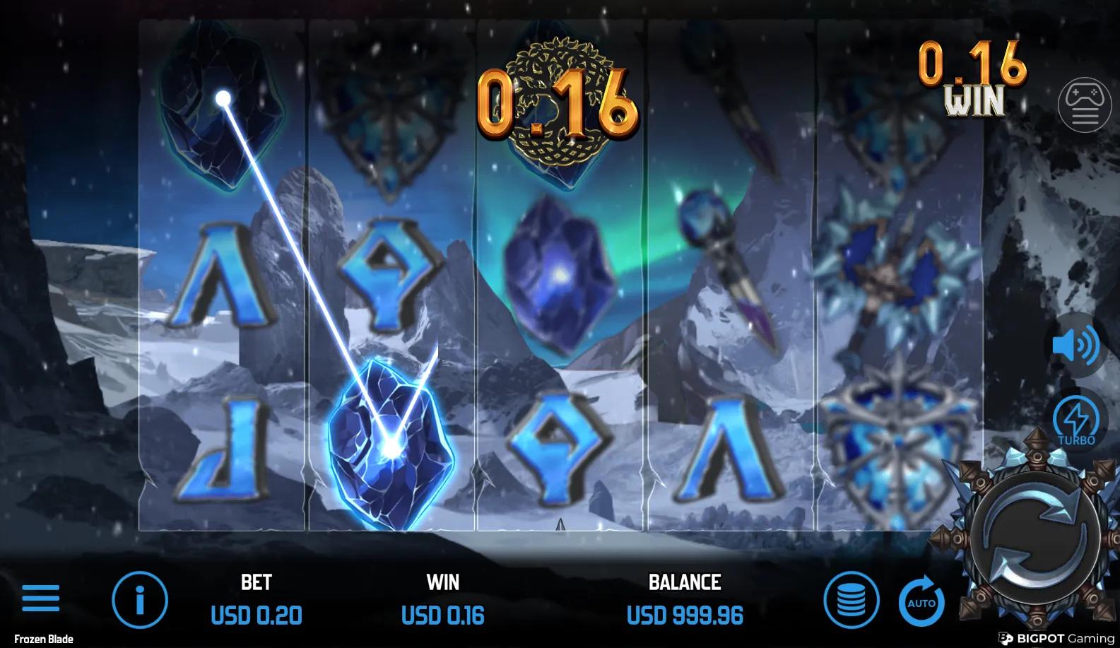 Frozen Blade slot gameplay screenshot