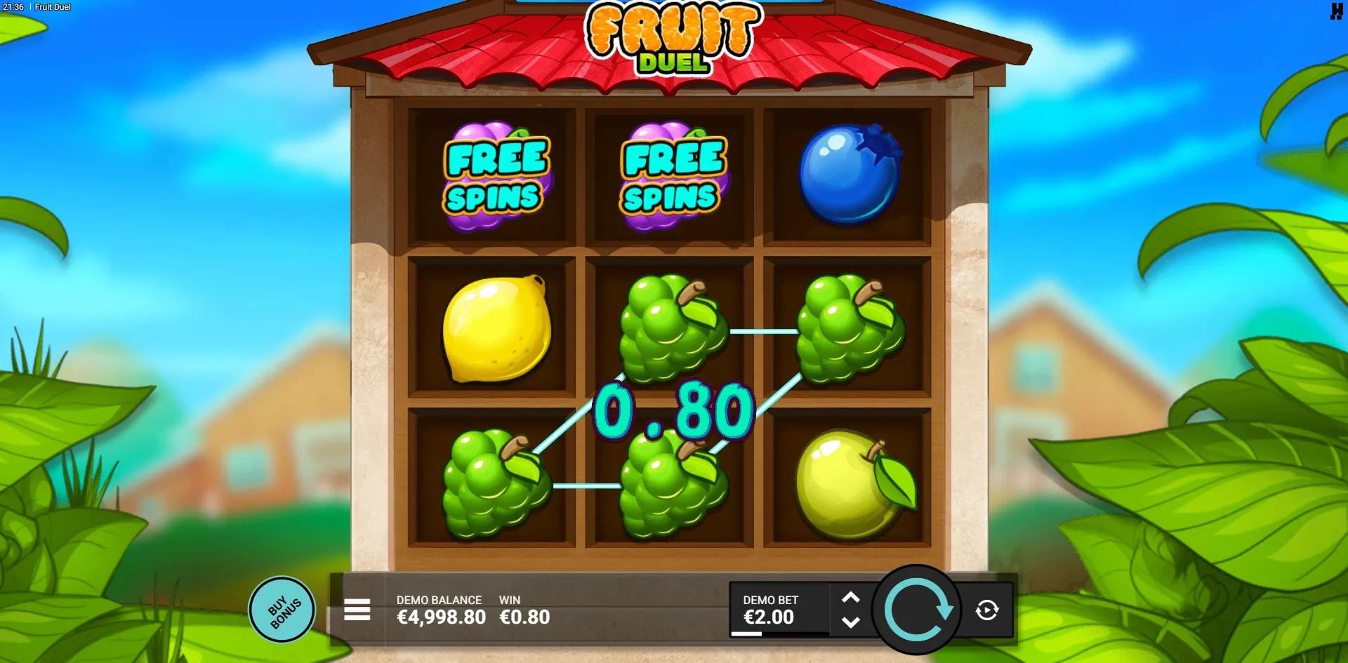 Fruit Duel slot gameplay screenshot
