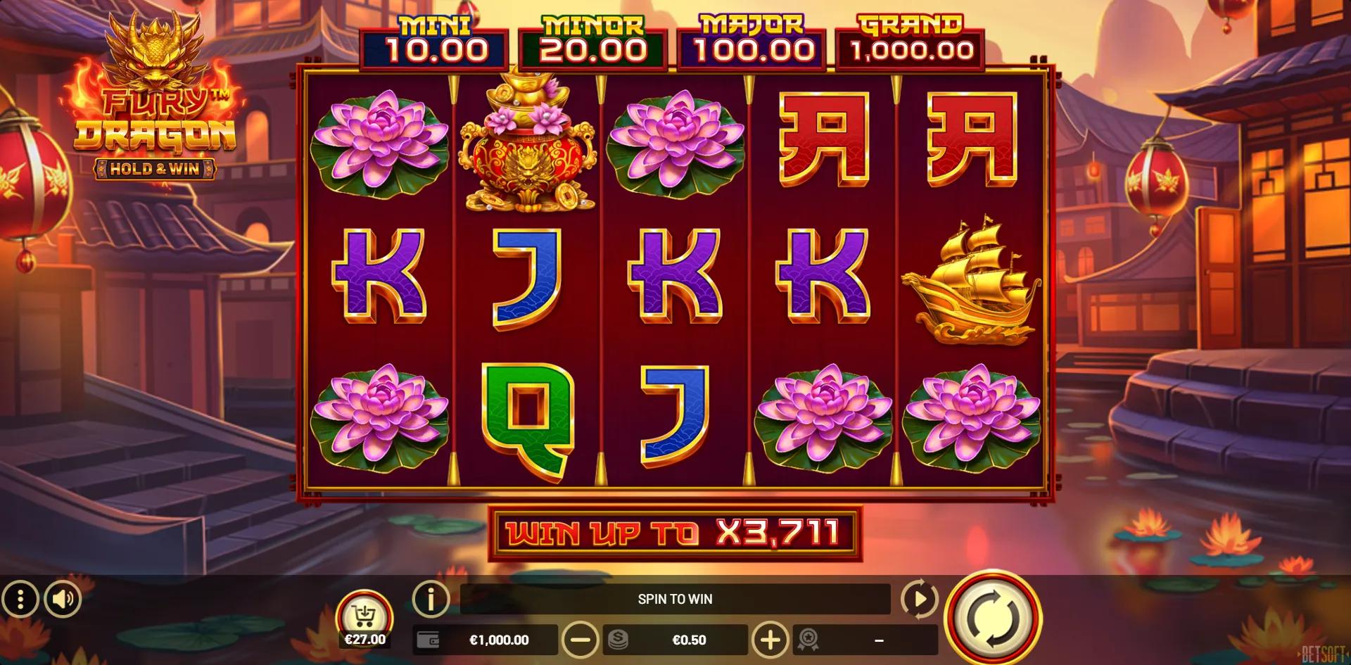 Fury Dragon slot gameplay screenshot