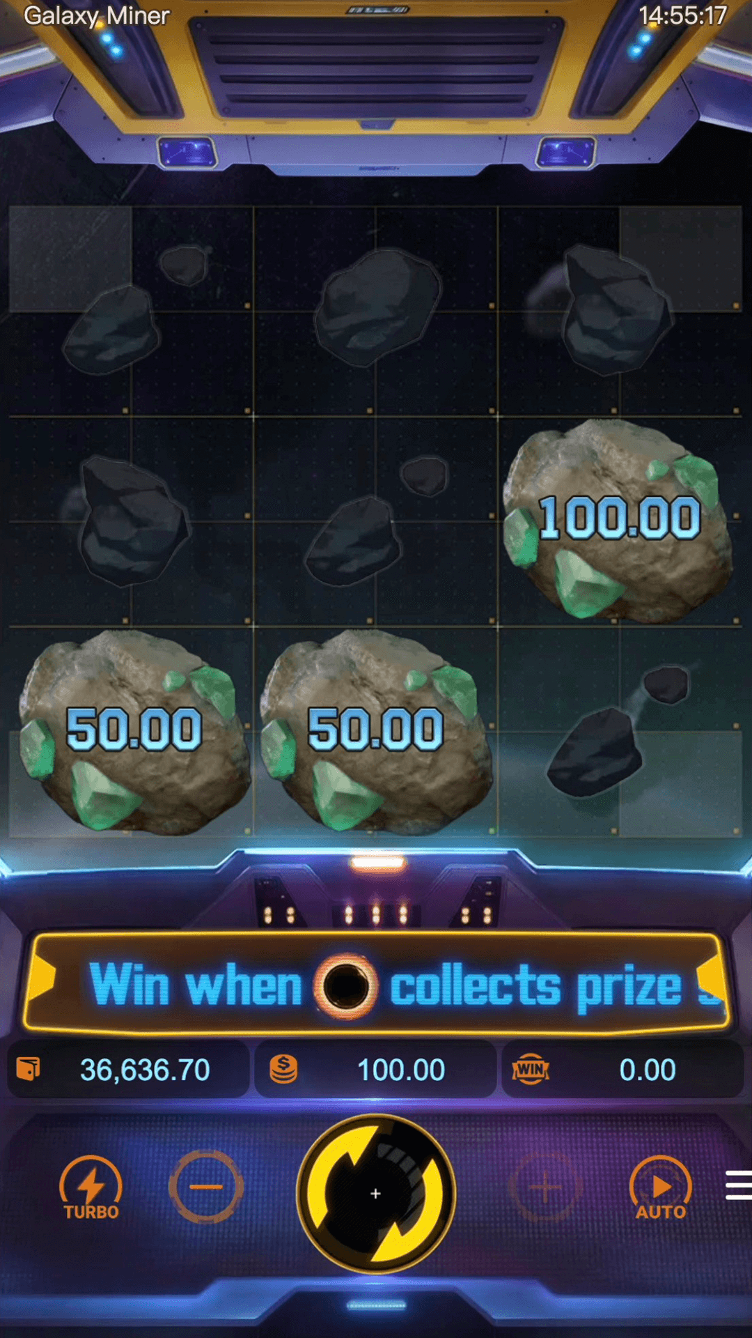 Galaxy Miner slot gameplay screenshot