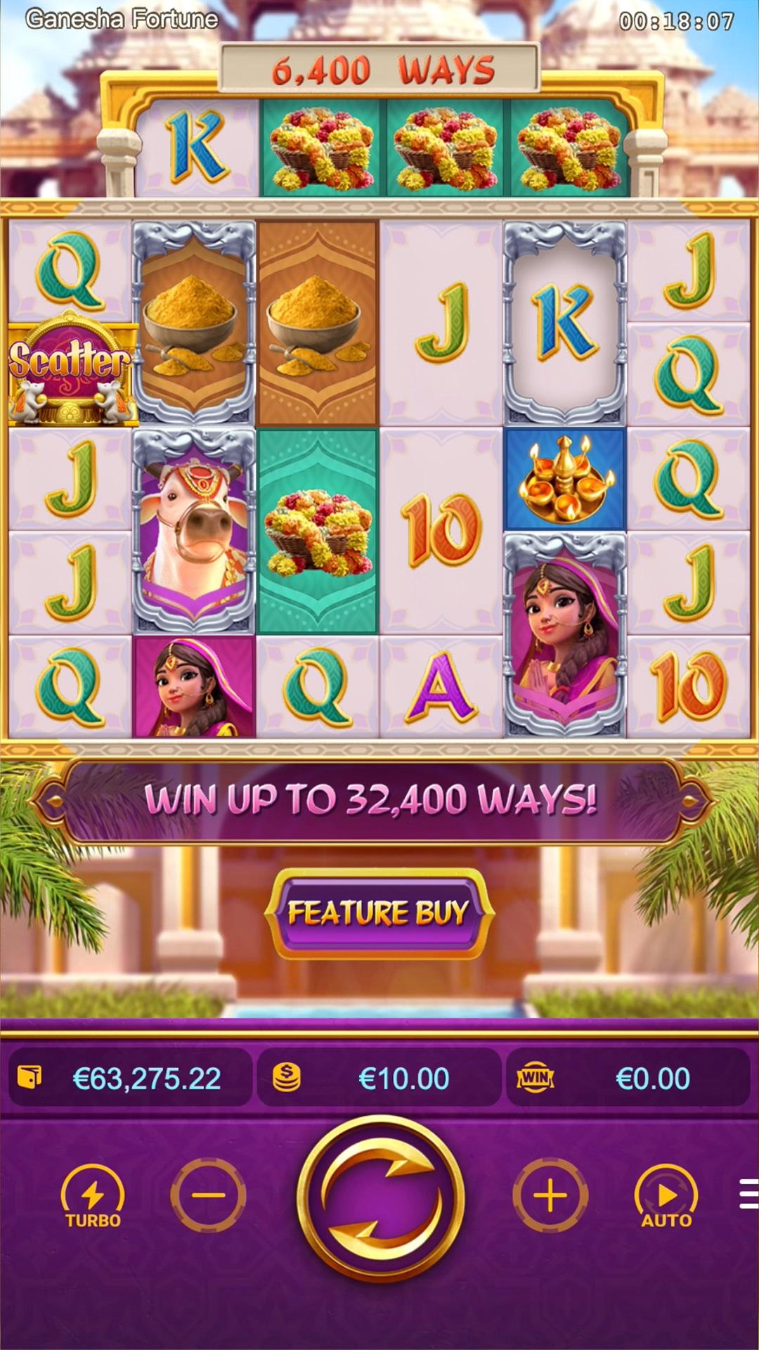 Ganesha Fortune slot gameplay screenshot