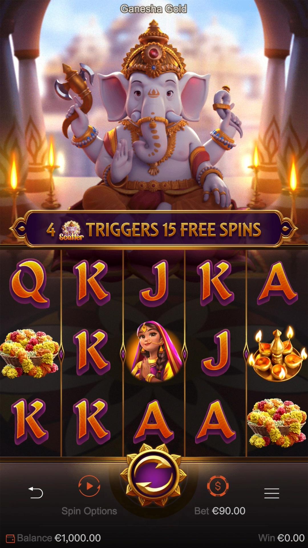 Ganesha Gold slot gameplay screenshot