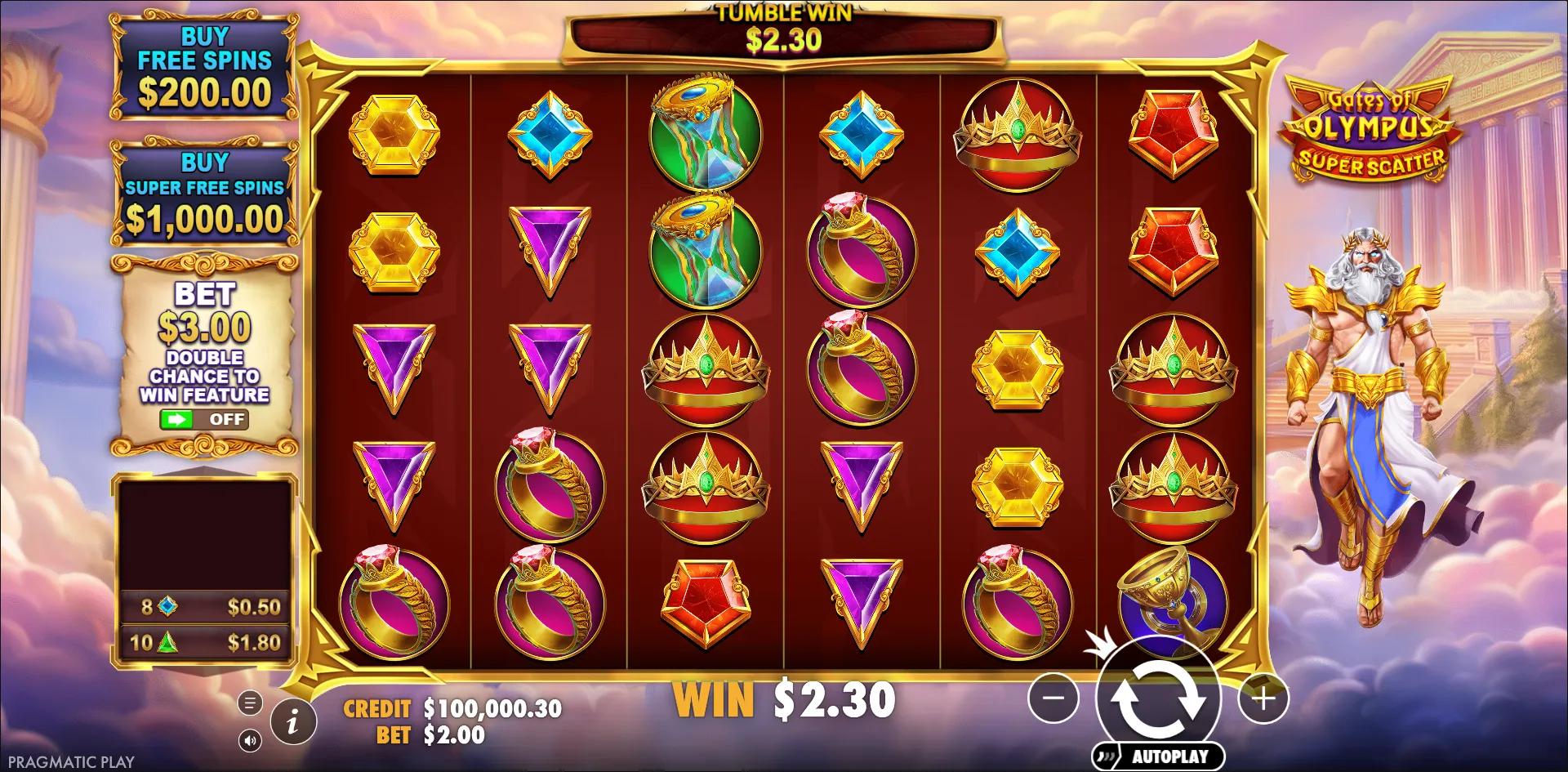 Gates of Olympus Super Scatter slot gameplay screenshot