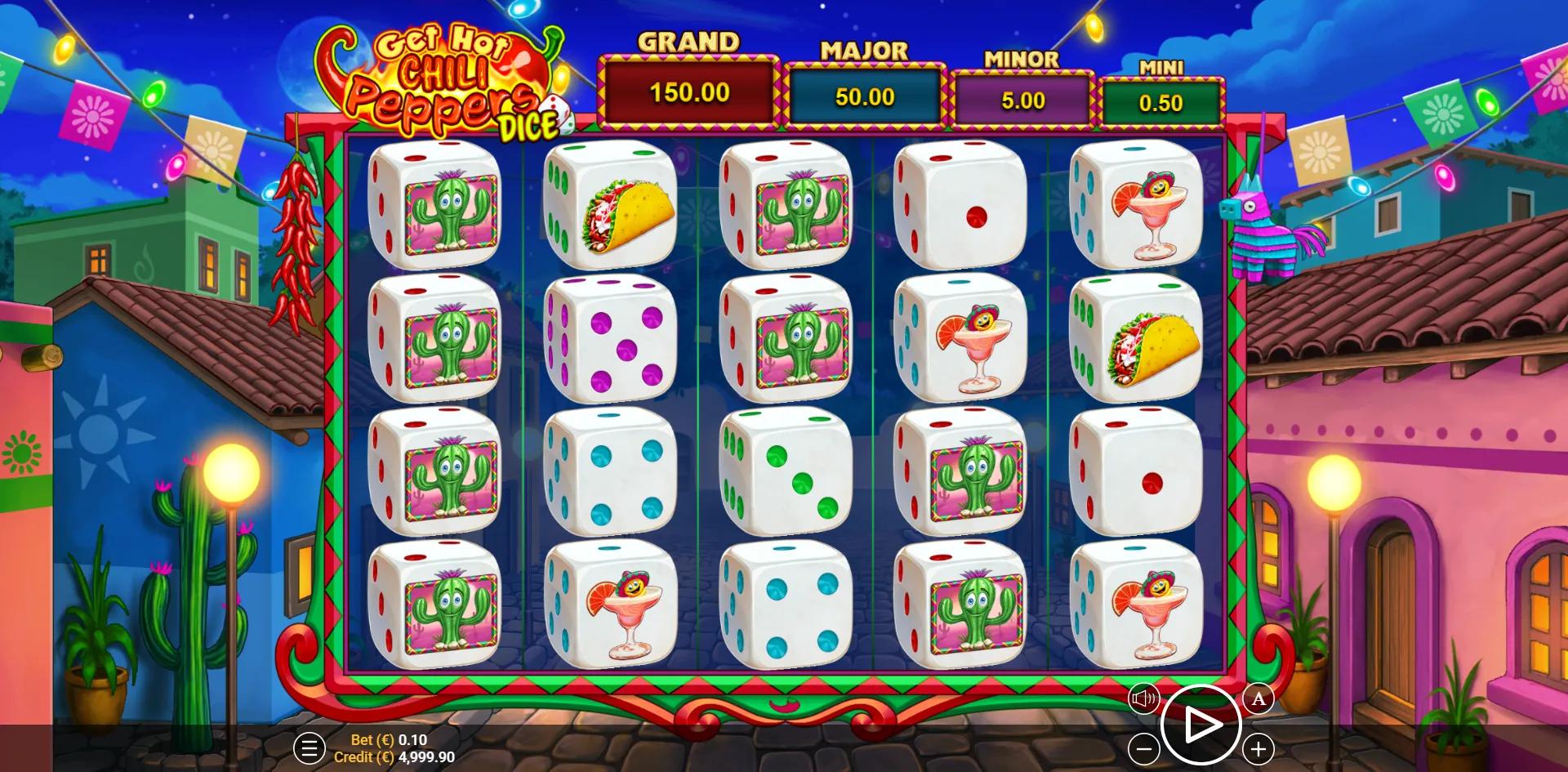 Festival slot Get Hot Chili Peppers Dice from Zeusplay during gameplay