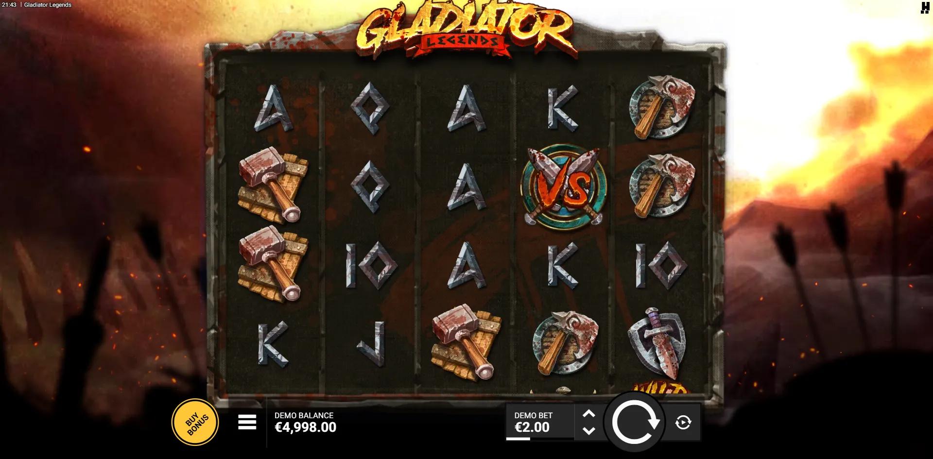 Gladiator Legends slot gameplay screenshot