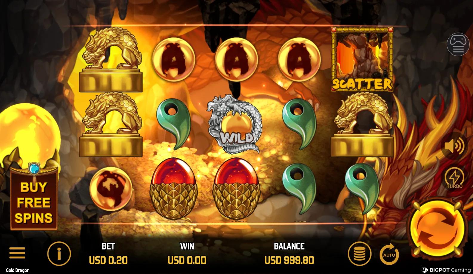 Gold Dragon slot gameplay screenshot