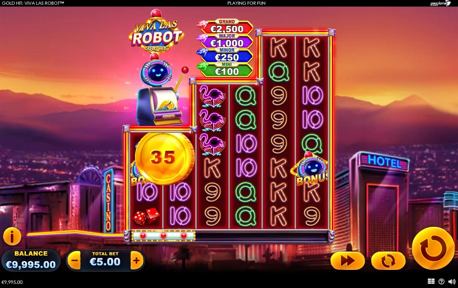Gold Hit: Viva Las Robot slot gameplay screenshot