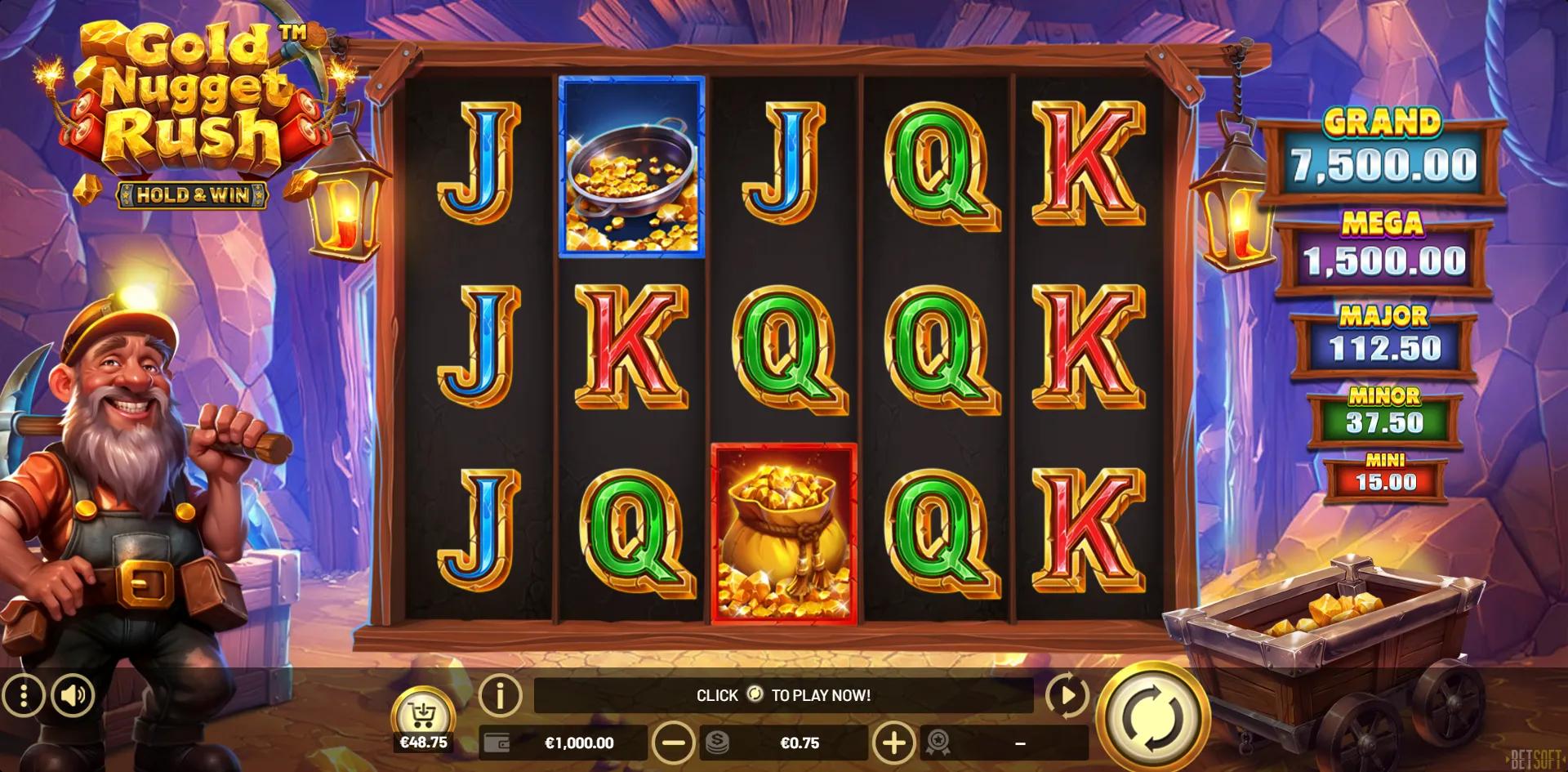 Gold Nugget Rush slot gameplay screenshot