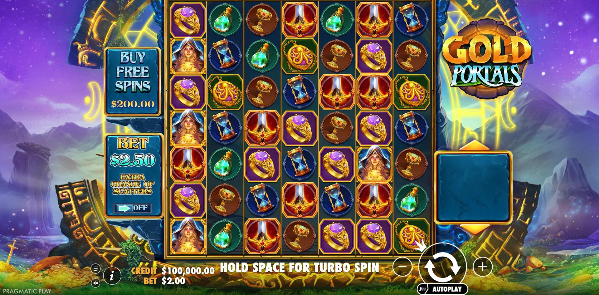 Gold Portals slot gameplay screenshot