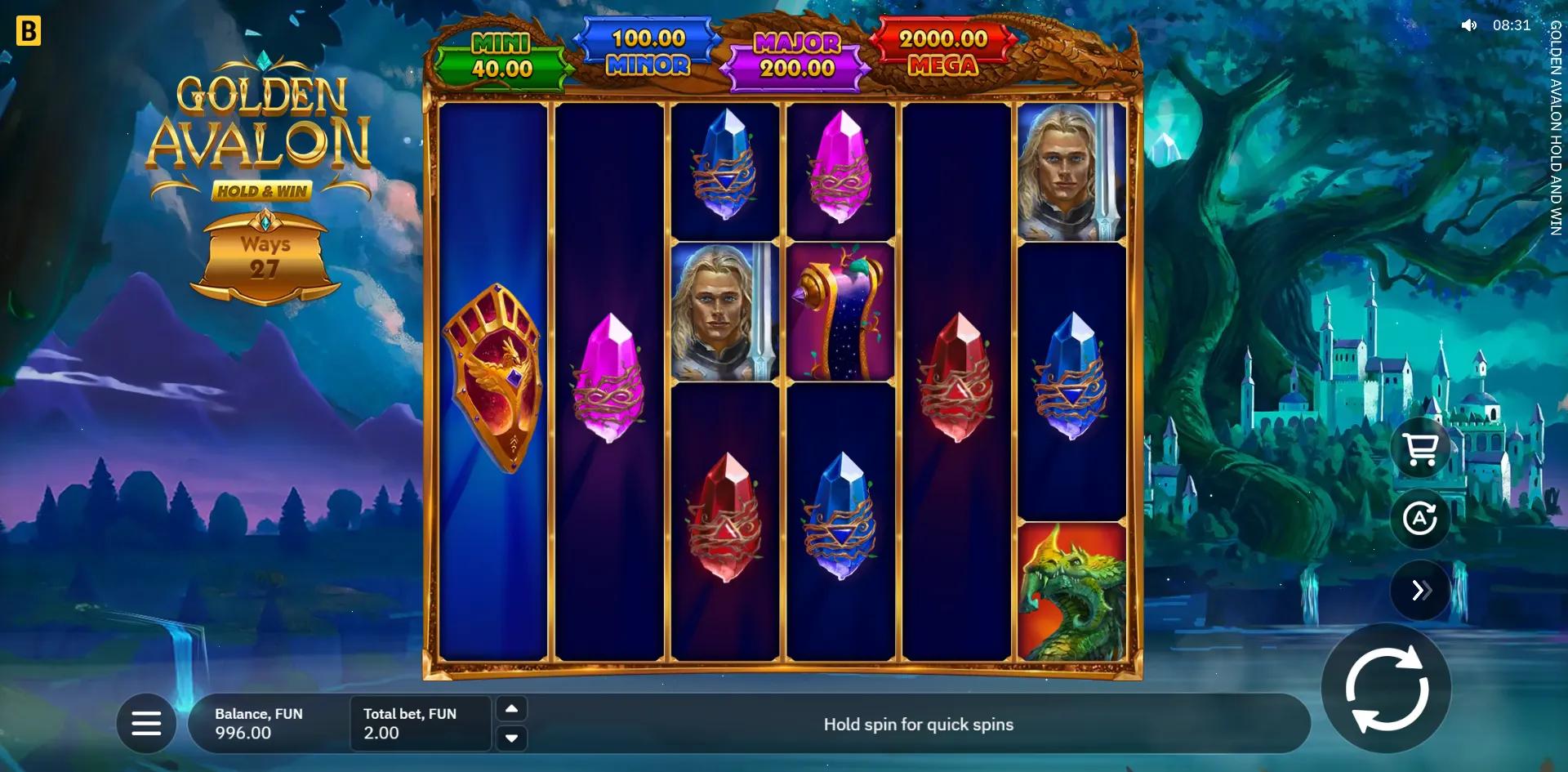 Golden Avalon Hold & Win - Buy Bonus active on BGaming's Fantasy slot