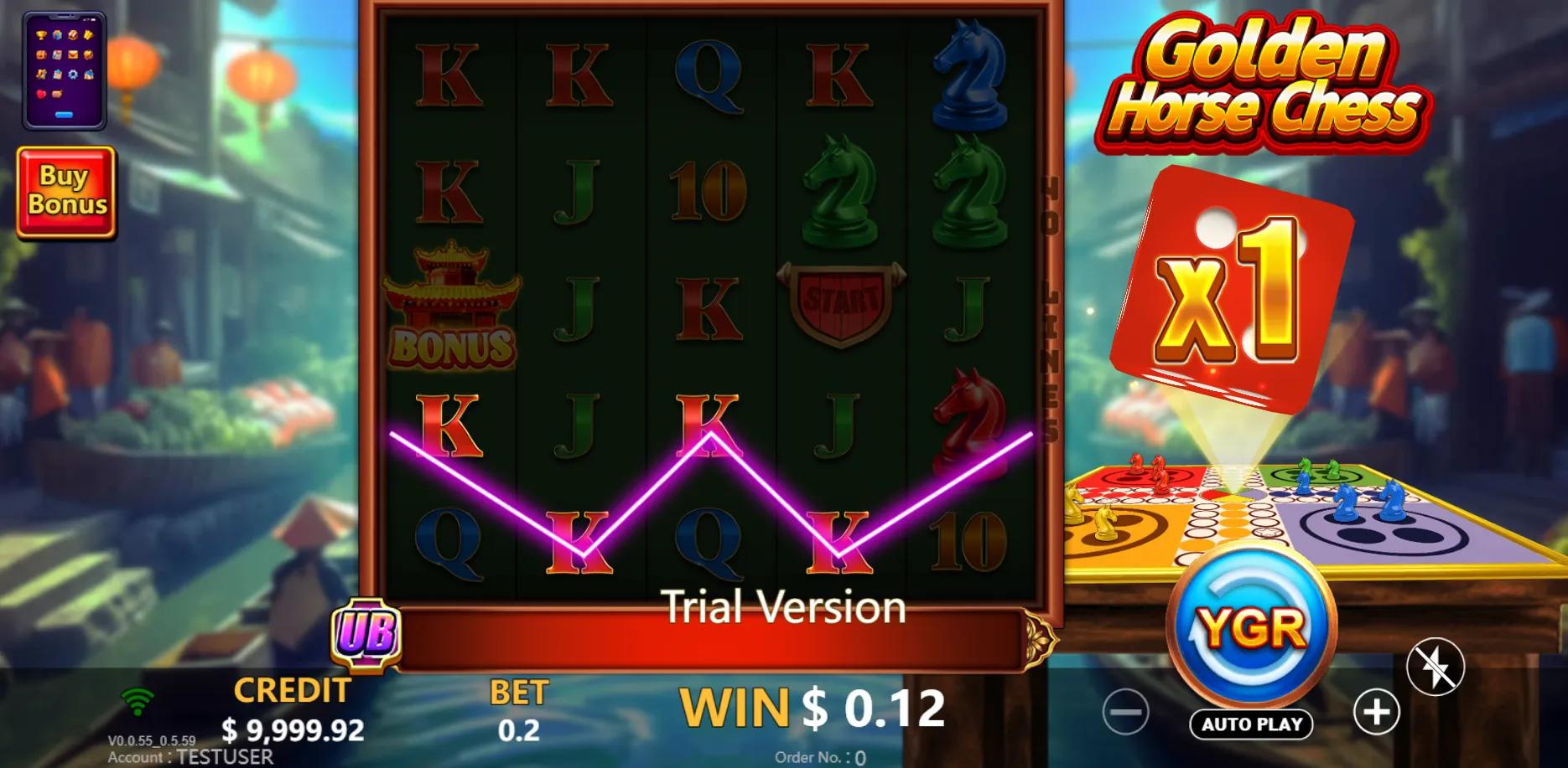 Golden Horse Chess slot gameplay screenshot