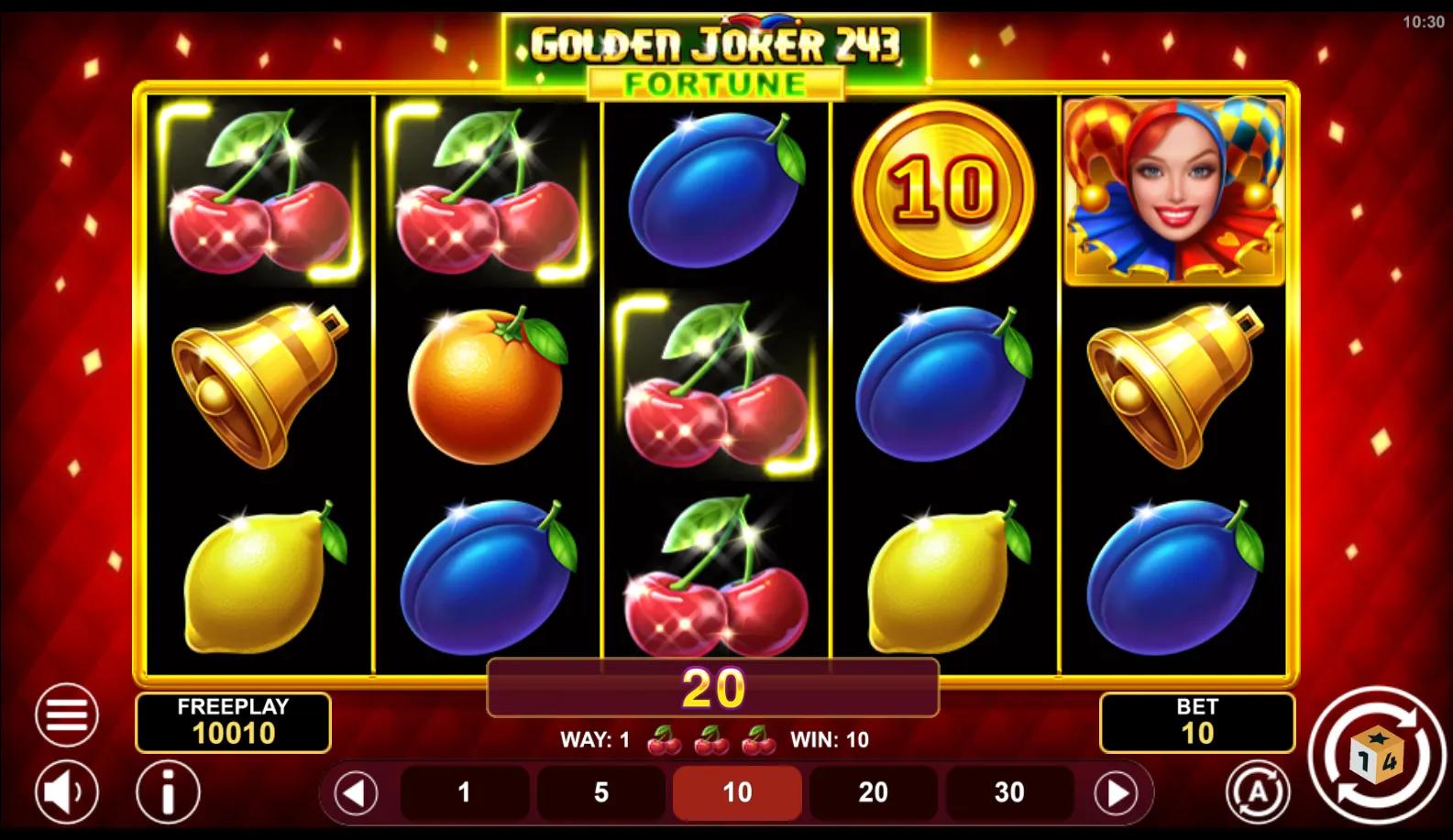 Golden Joker 243 Fortune slot gameplay screenshot