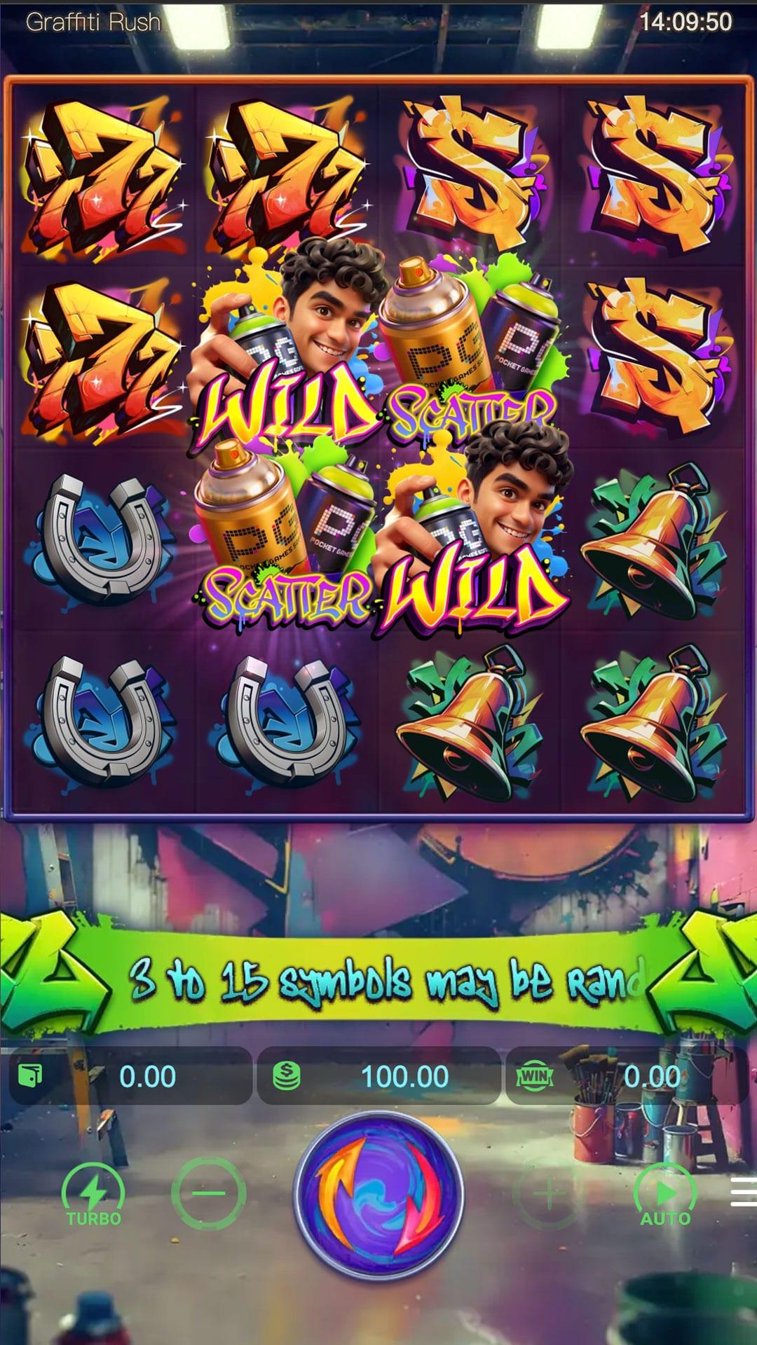 Graffiti Rush slot gameplay screenshot