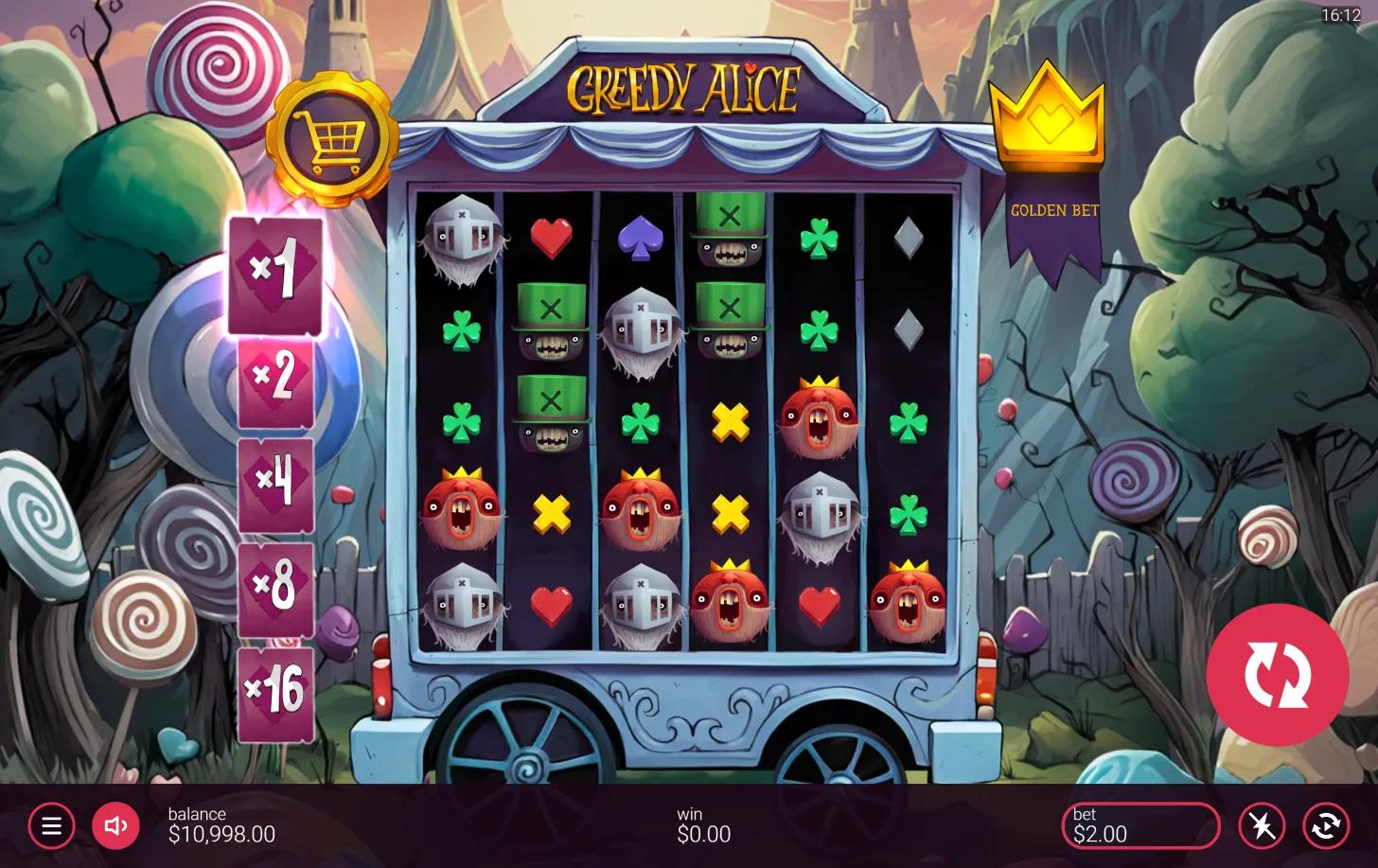 Greedy Alice slot gameplay screenshot