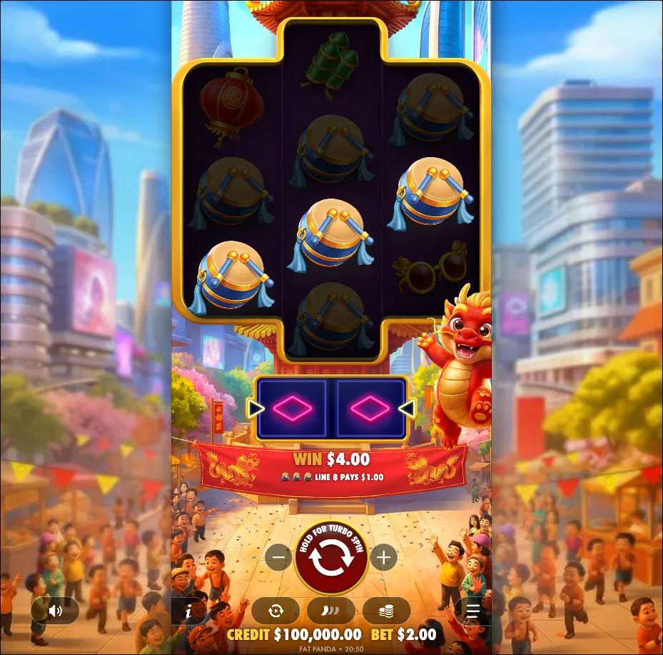Happy Dragon slot gameplay screenshot