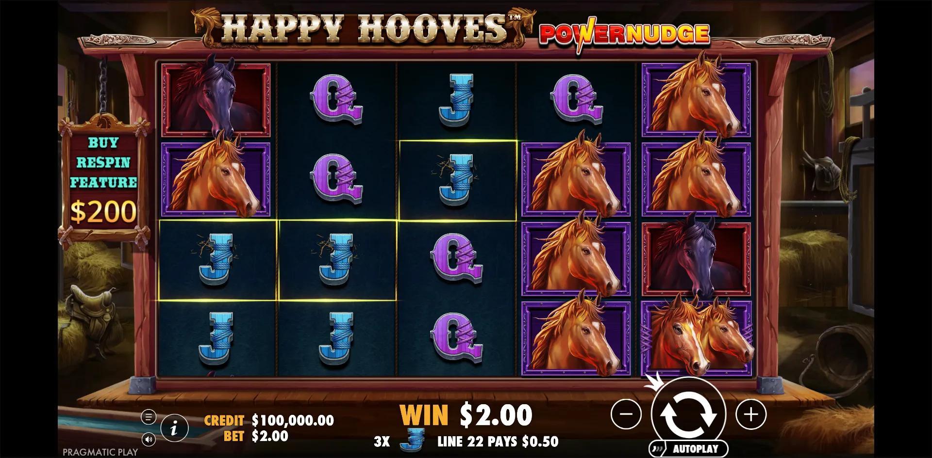Happy Hooves slot gameplay screenshot