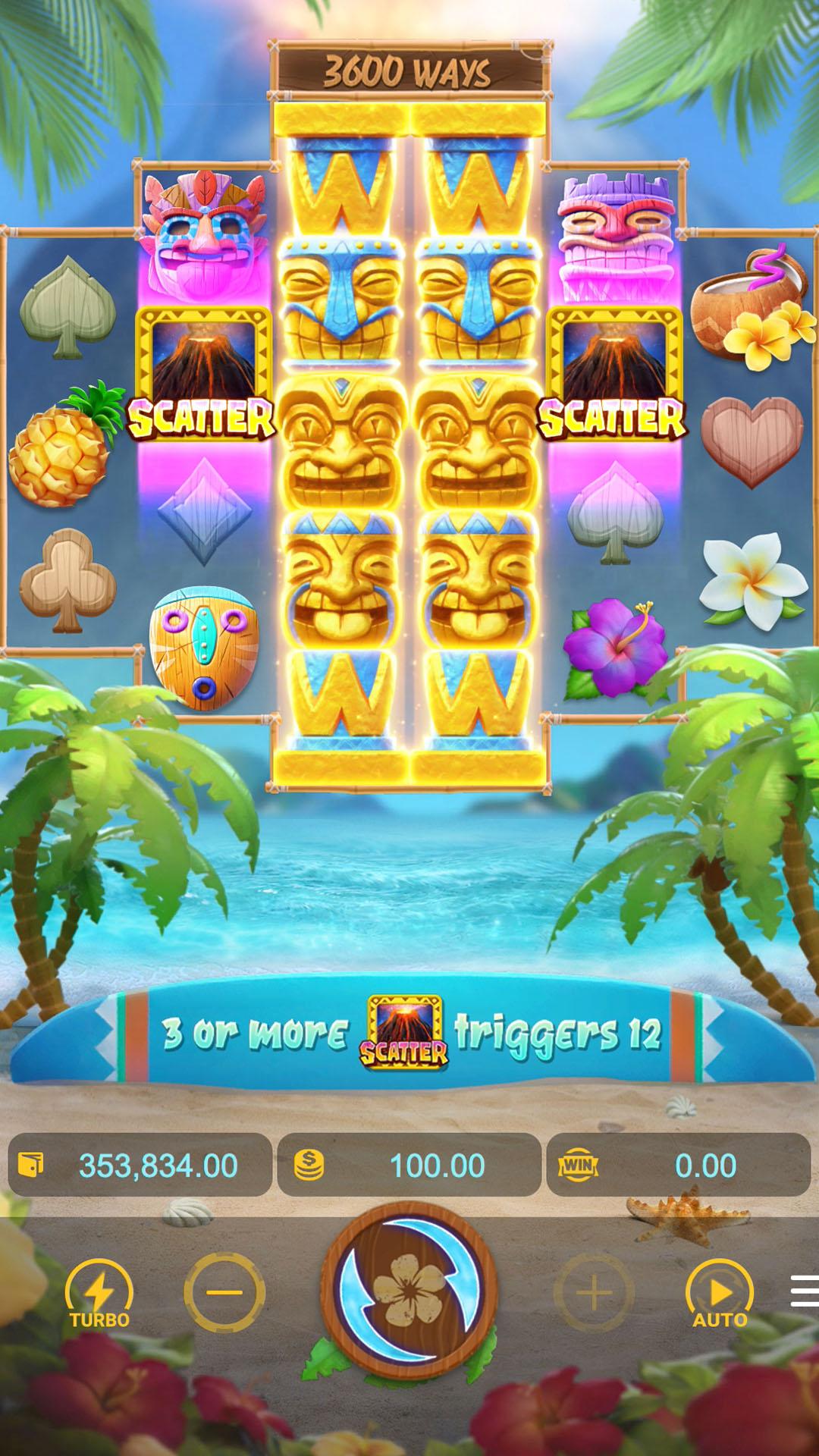Hawaiian Tiki slot gameplay screenshot