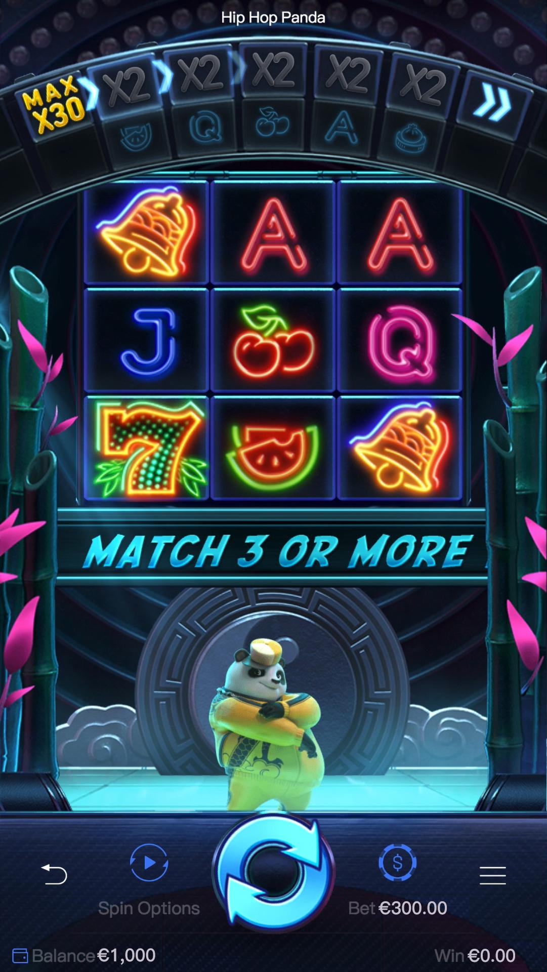 Hip Hop Panda slot gameplay screenshot