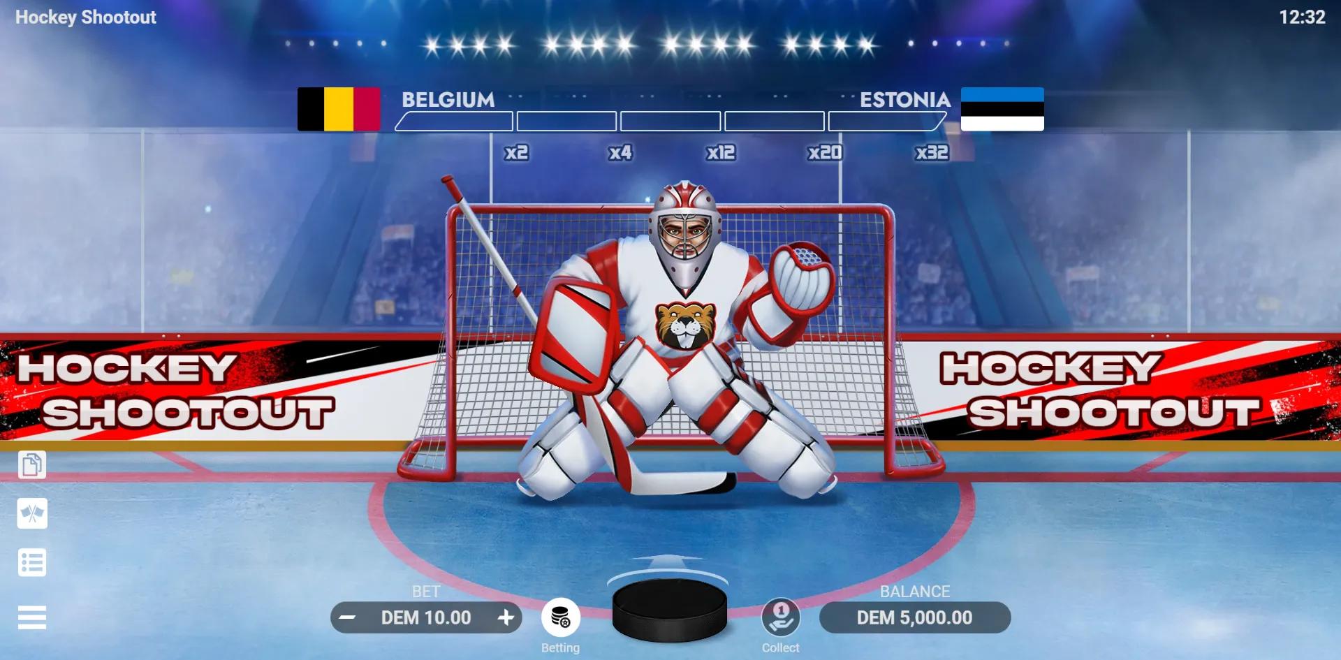 Hockey Shootout slot gameplay screenshot