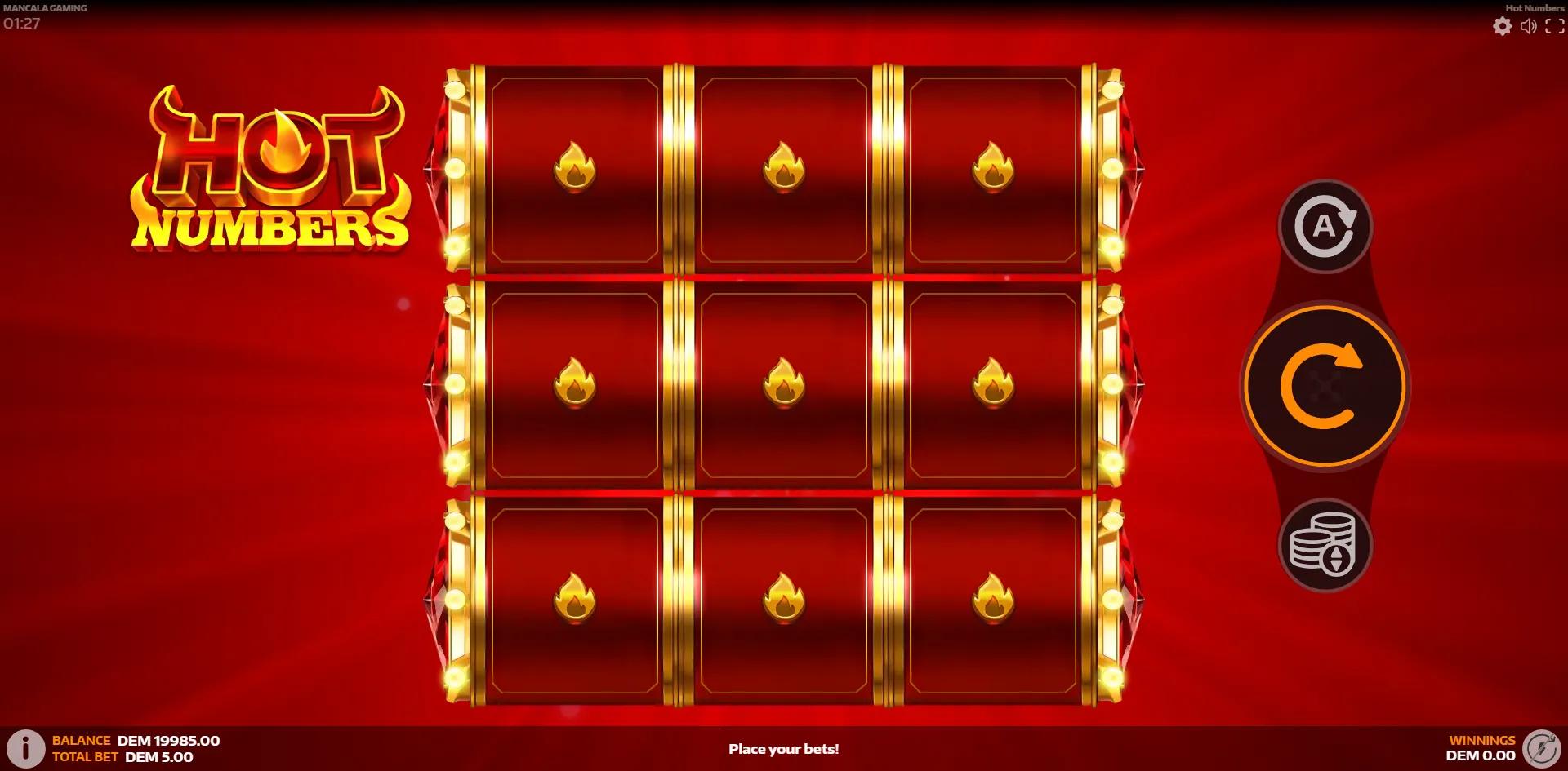 Hot Numbers slot gameplay screenshot