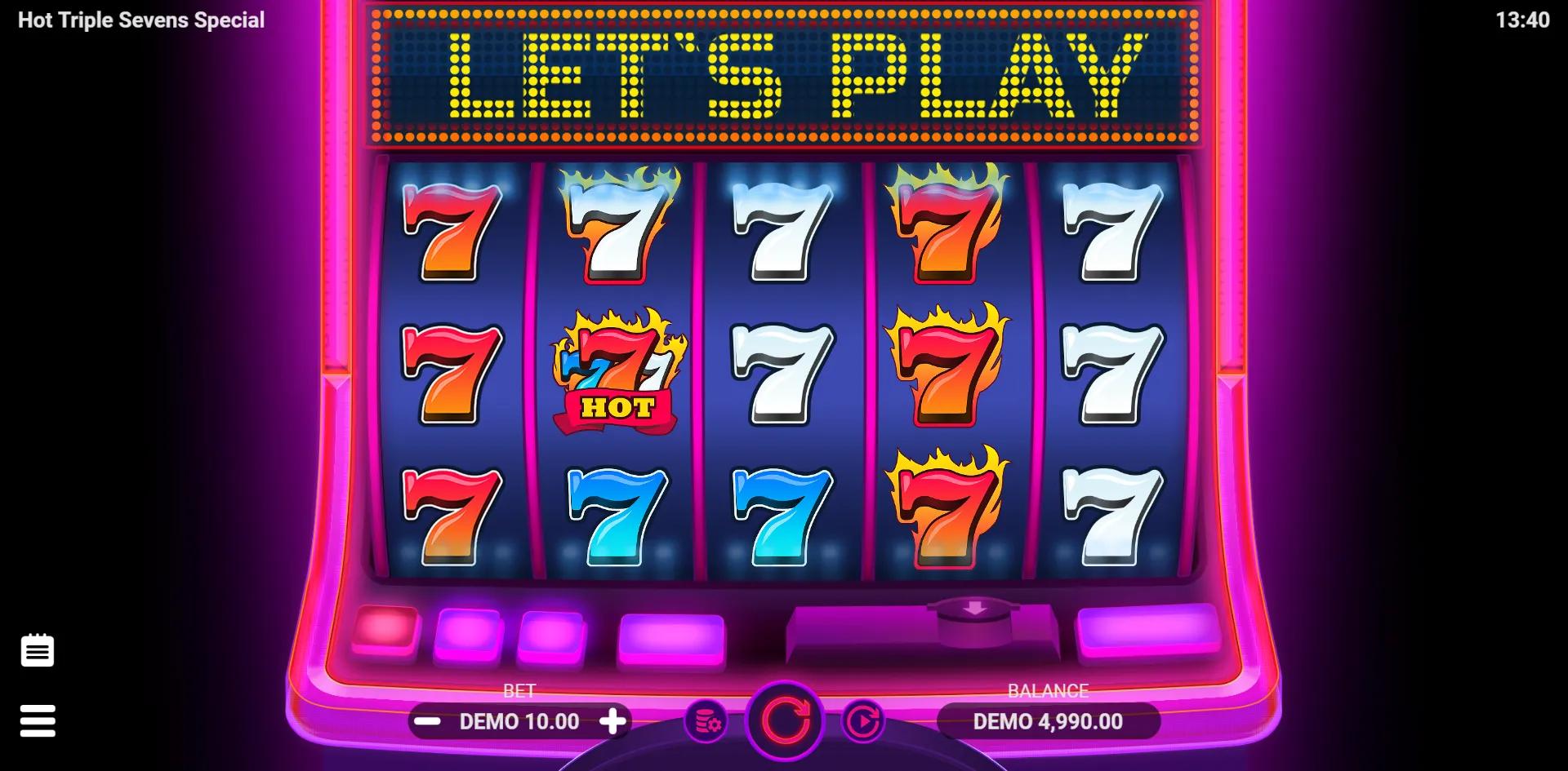 Hot Triple Sevens Special slot gameplay screenshot
