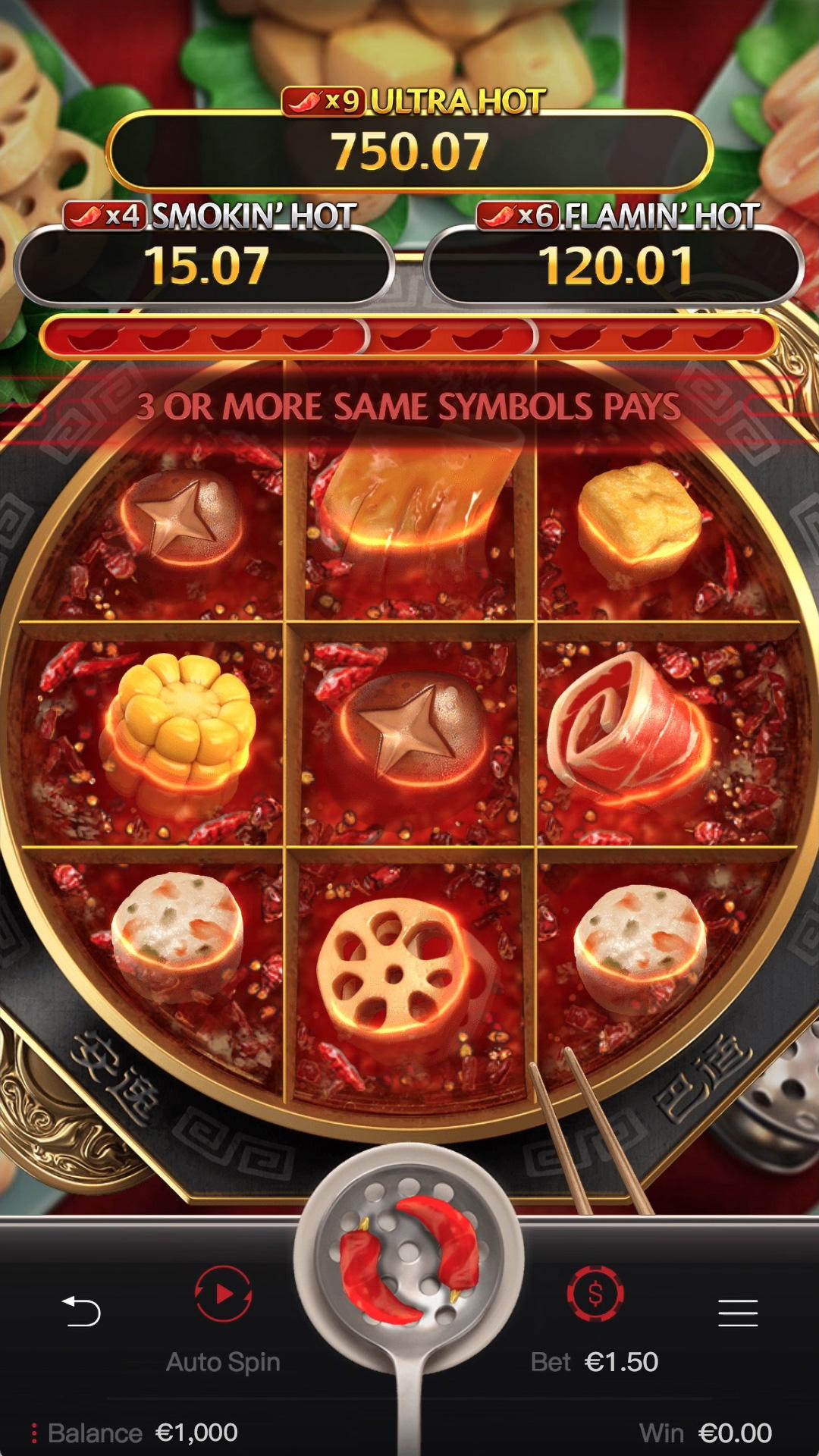 Hotpot slot gameplay screenshot
