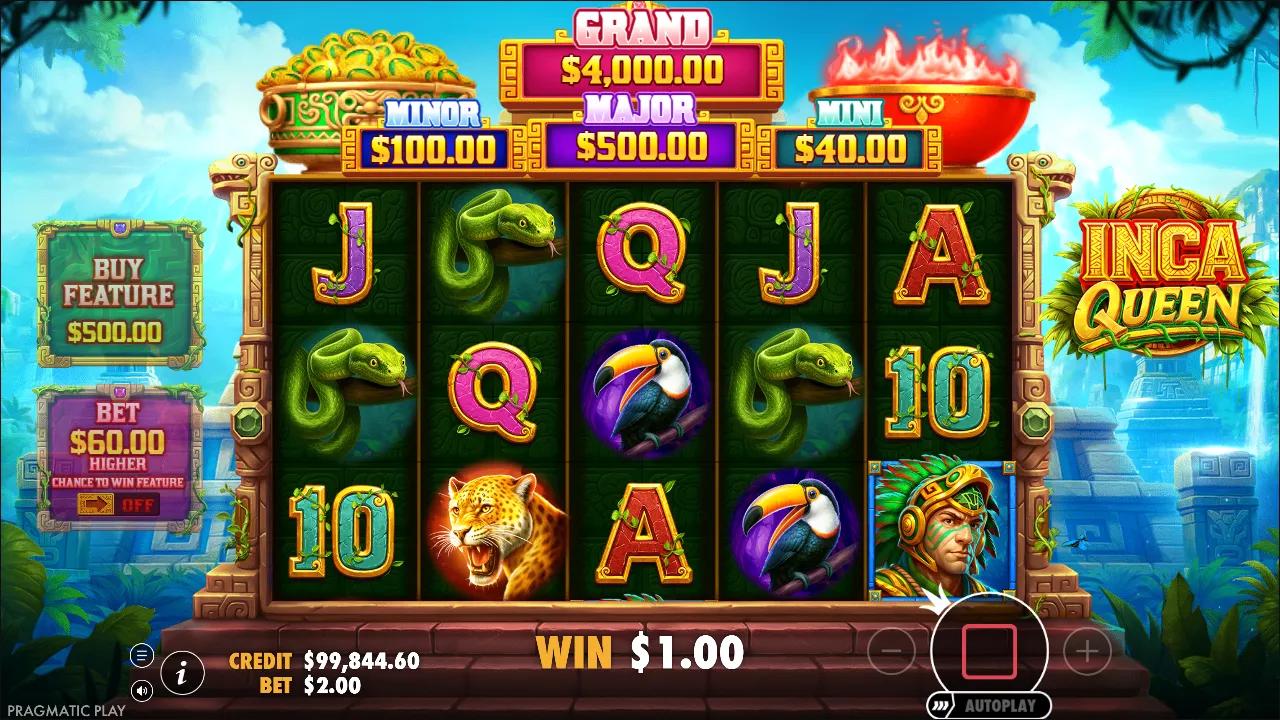 Mythology slot Inca Queen from  during gameplay