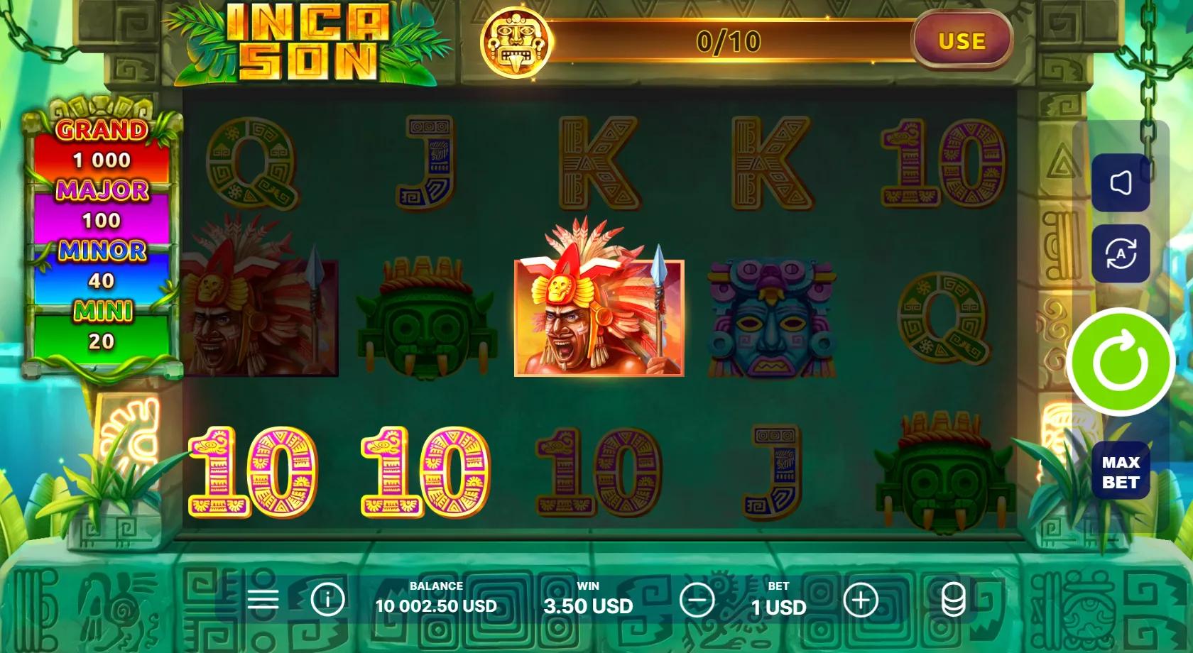Inca Son slot gameplay screenshot