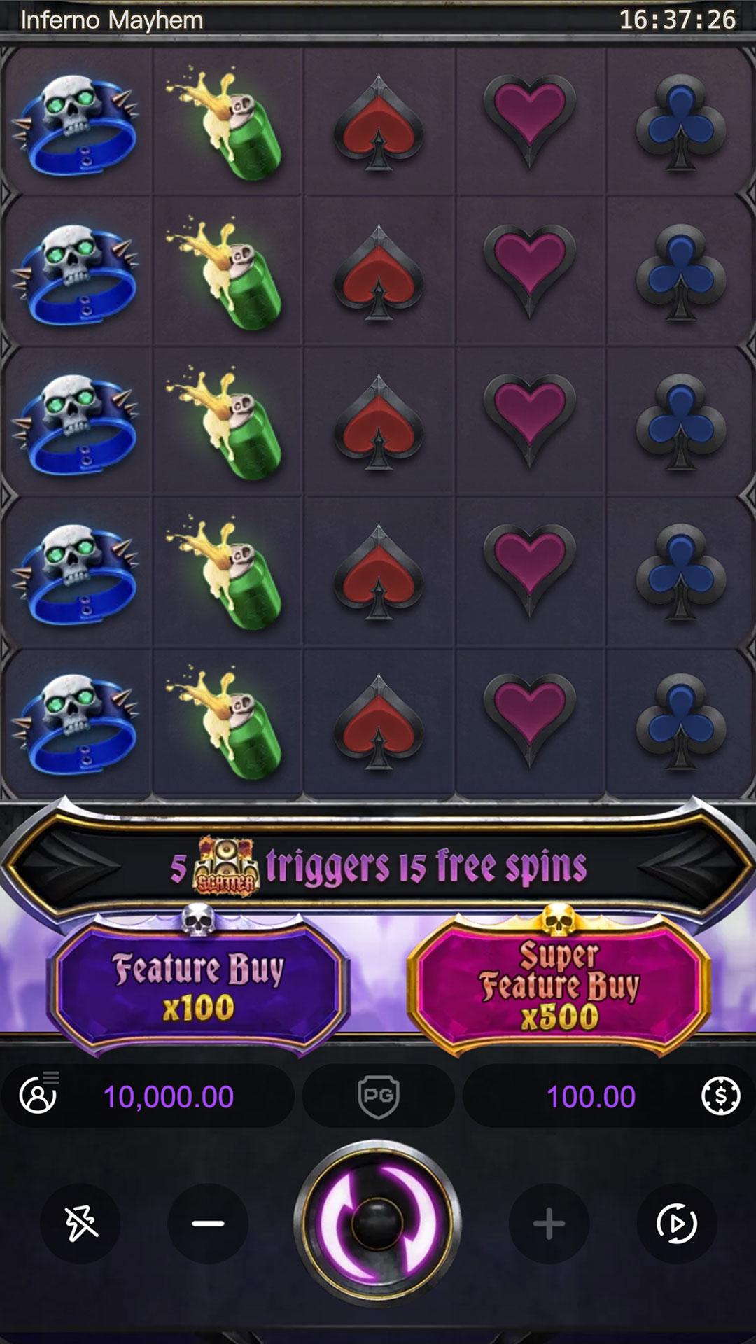 Inferno Mayhem slot gameplay screenshot