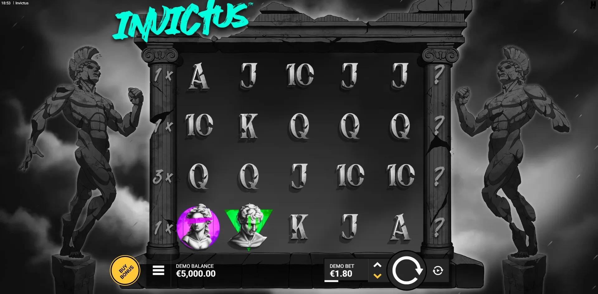 Invictus slot gameplay screenshot