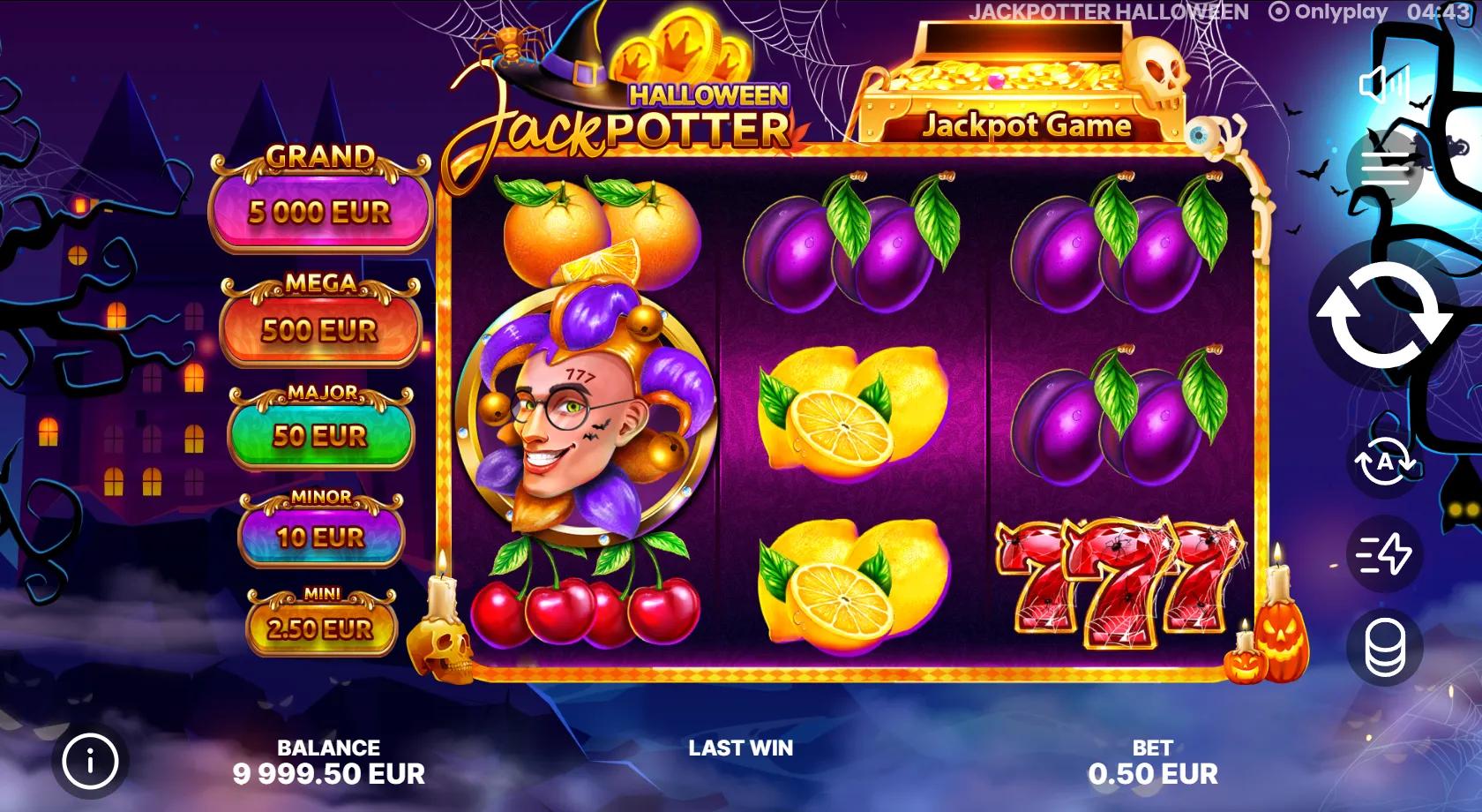 Jack Potter Halloween slot gameplay screenshot