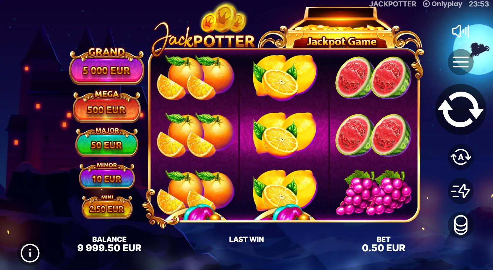 Jack Potter slot gameplay screenshot