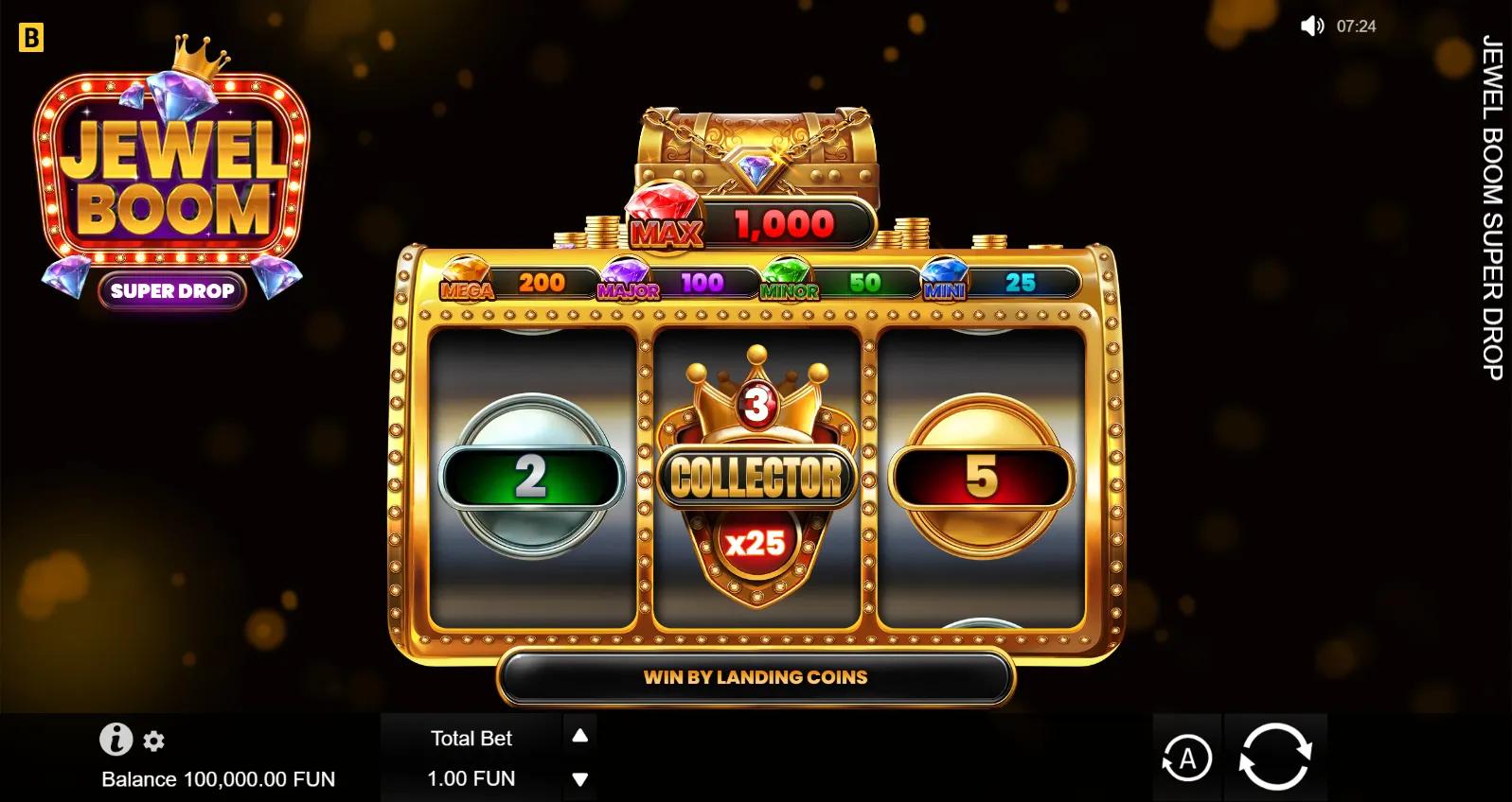 Jewel Boom Super Drop by BGaming with Bonus Game on Classic-themed reels
