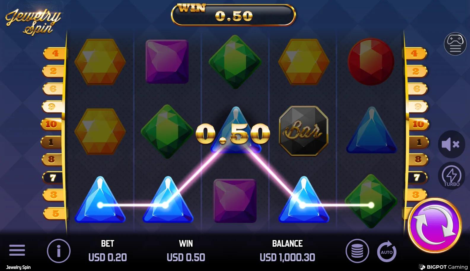 Jewelry Spin slot gameplay screenshot