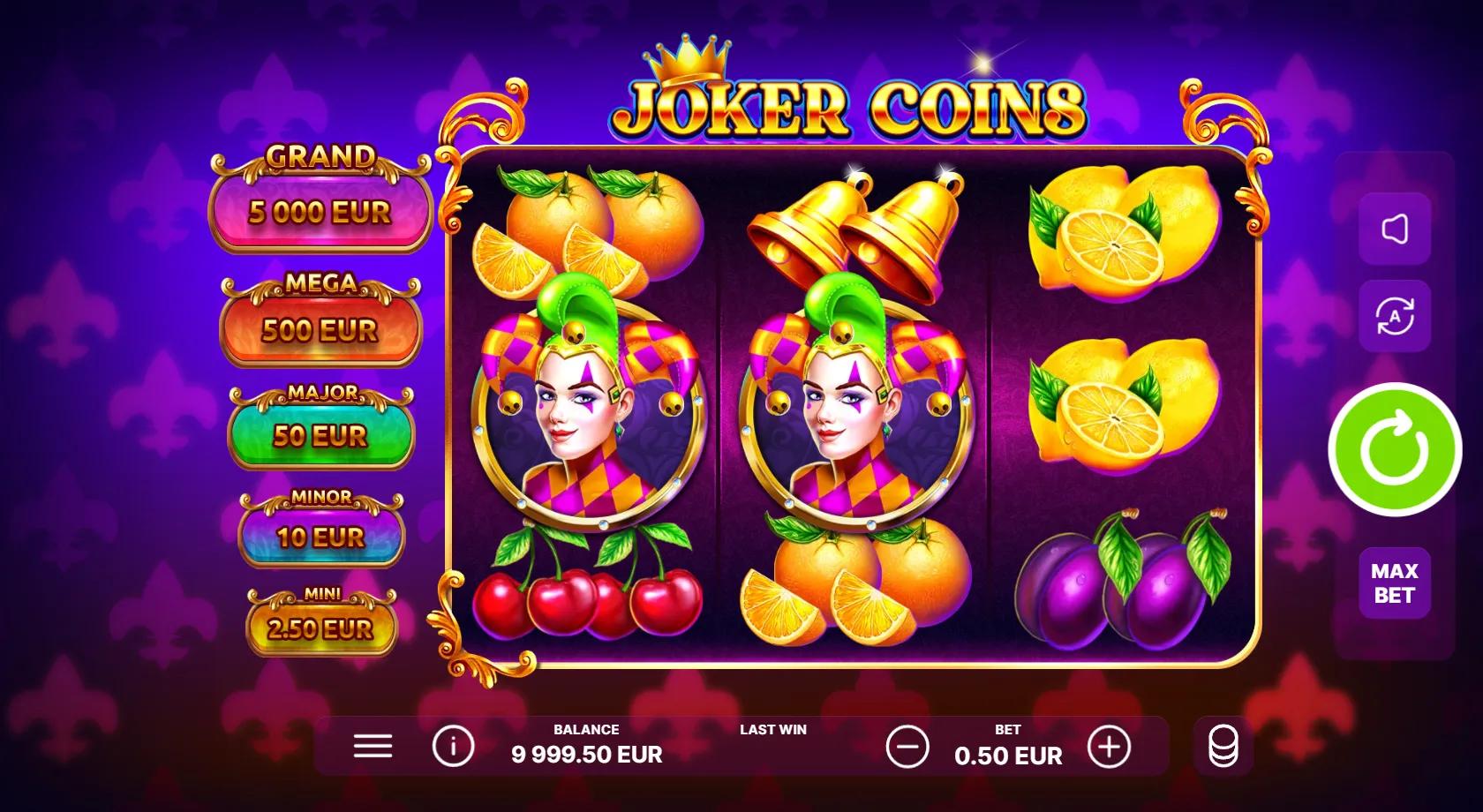 Joker Coins slot gameplay screenshot