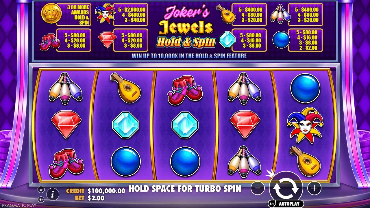Joker's Jewels Hold & Spin slot gameplay screenshot